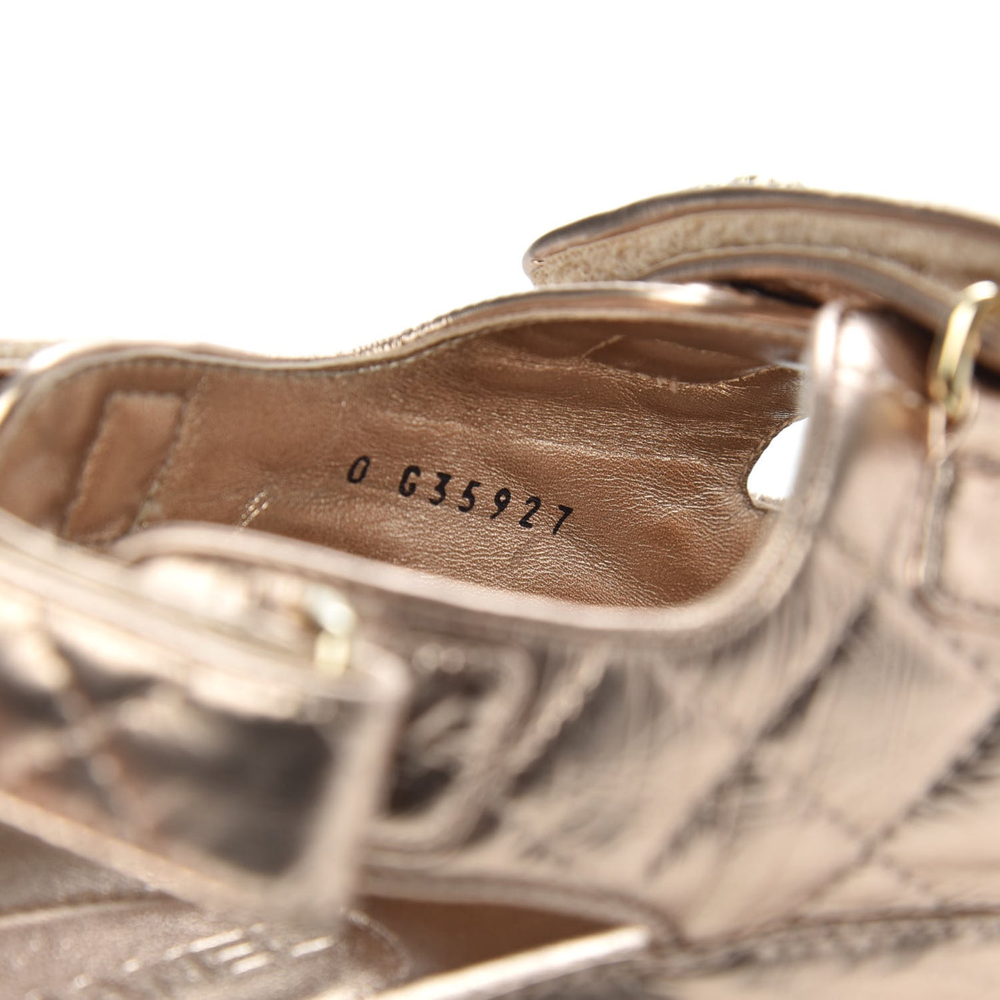 Iridescent Lambskin Velcro Dad Sandals Light Bronze
