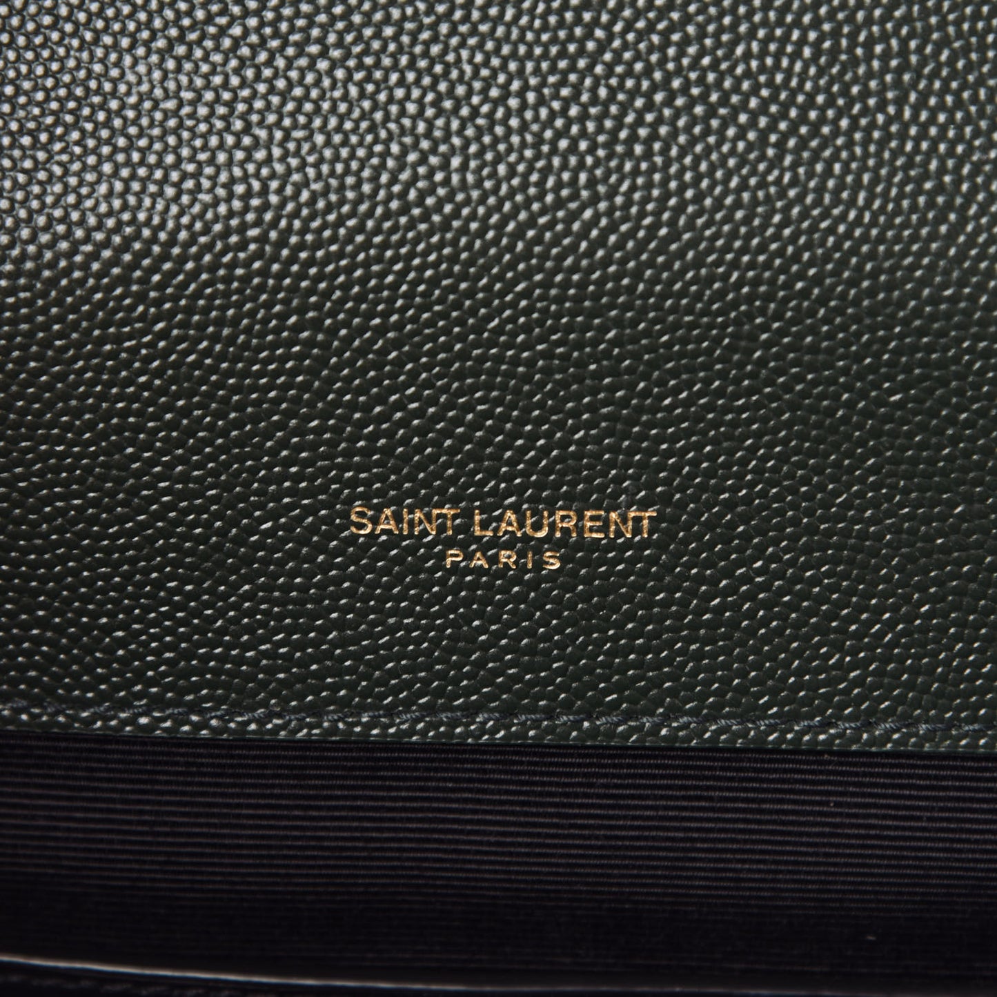 Grain De Poudre Textured Mixed Matelasse Triquilt Small Monogram Satchel Dark Green