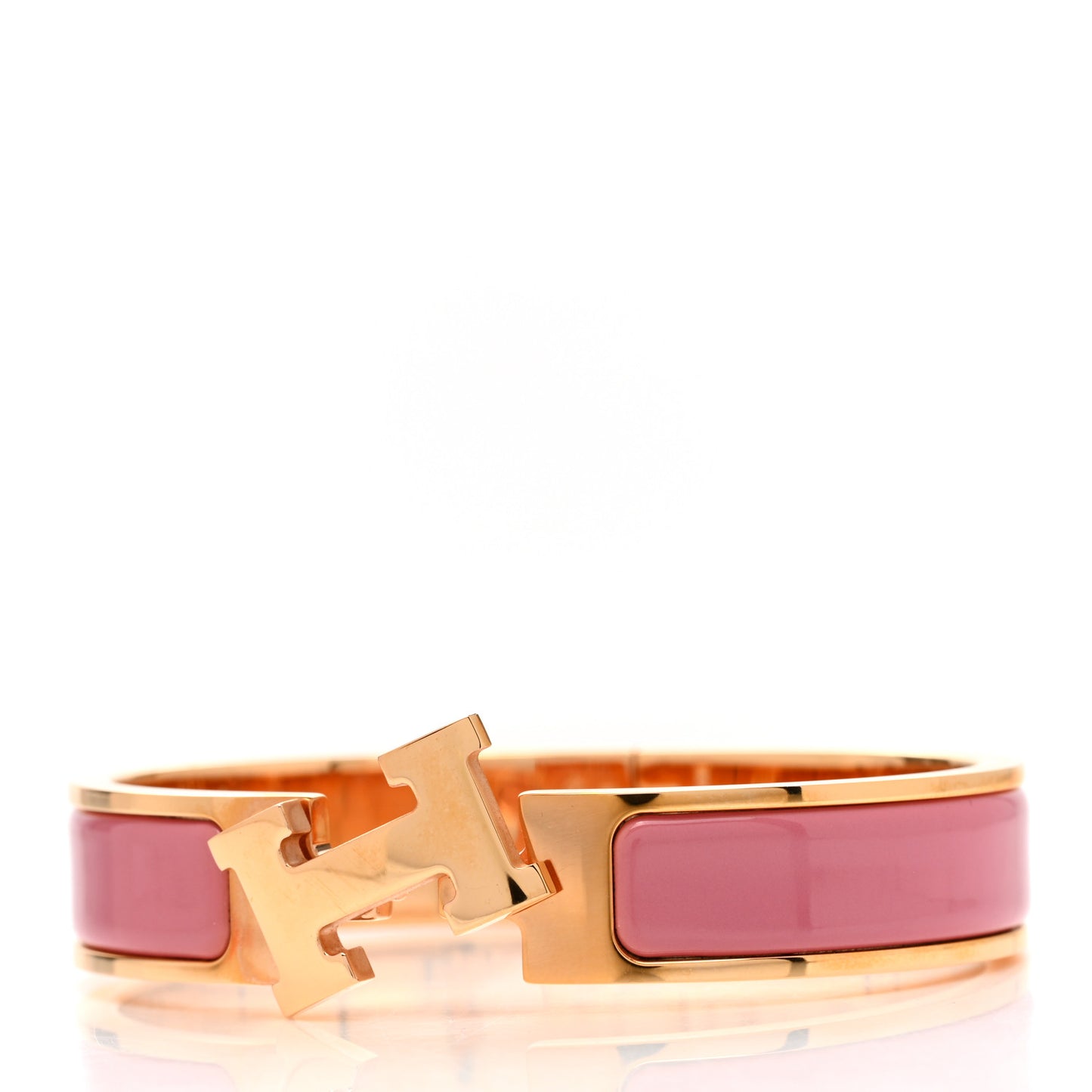 Enamel Narrow Clic Clac H Bracelet PM Rose Patch