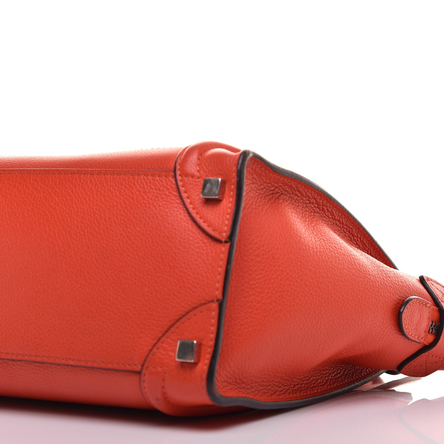 Drummed Calfskin Micro Luggage Vermillion