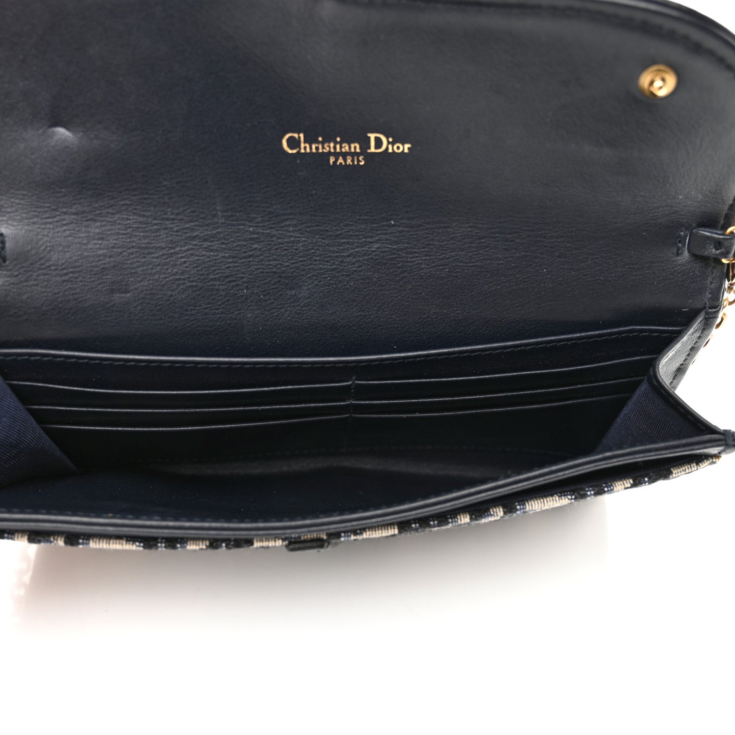 Oblique Saddle Chain Long Wallet Blue