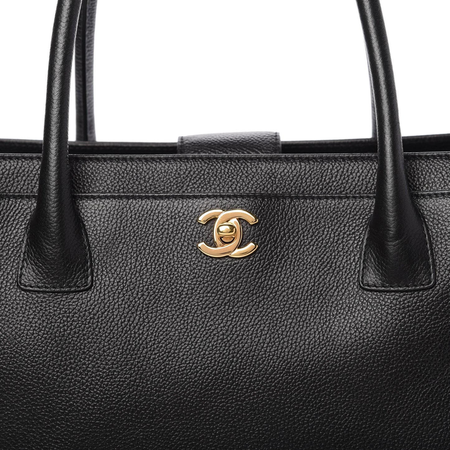 Calfskin Cerf Executive Shopper Tote Black