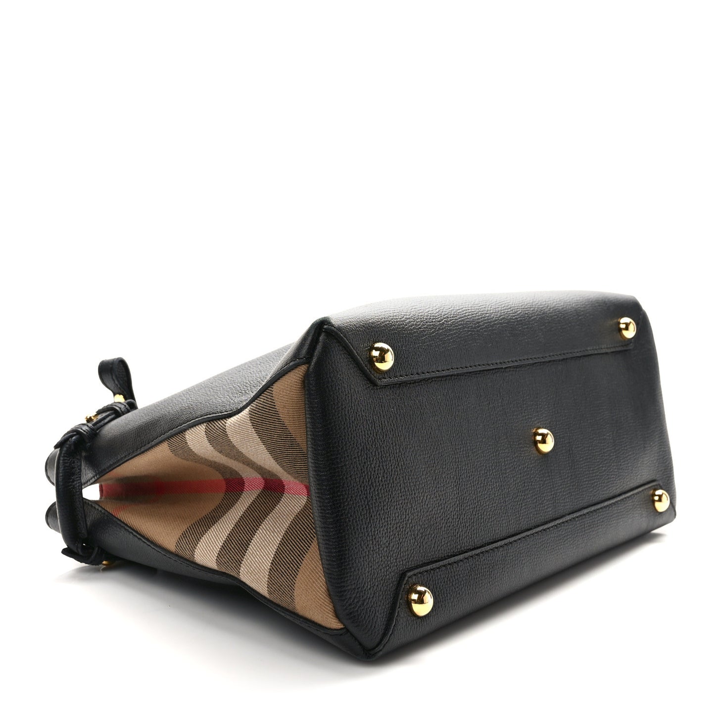 Derby Calfskin House Check Medium Banner Tote Black