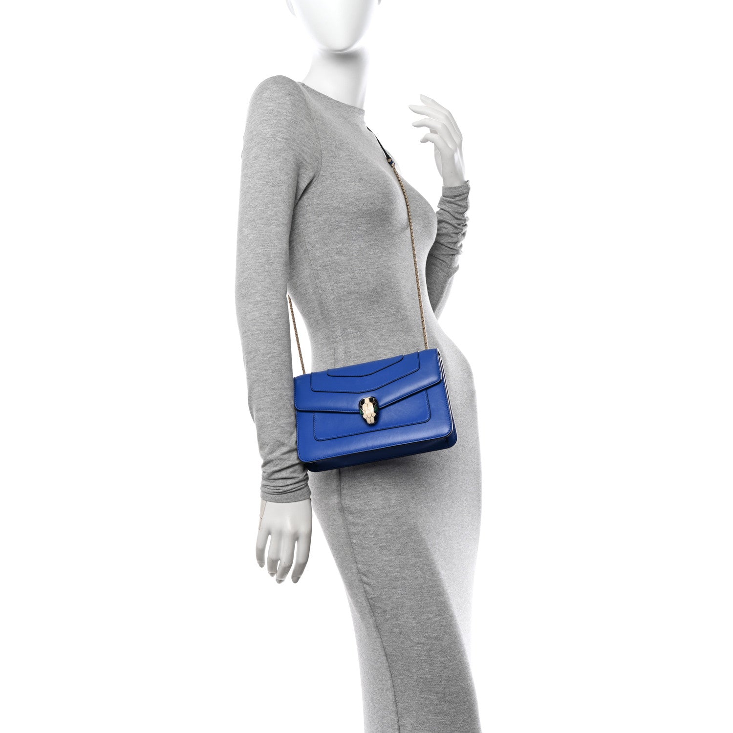 Bulgari Calfskin Serpenti Forever Crossbody Bag Blue 2 of 15