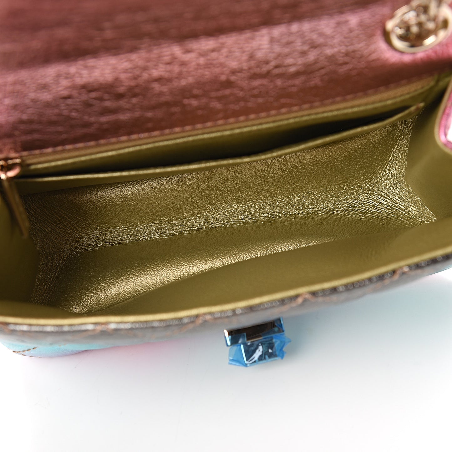 Metallic Goatskin Quilted Mini 2.55 Reissue Flap Multicolor