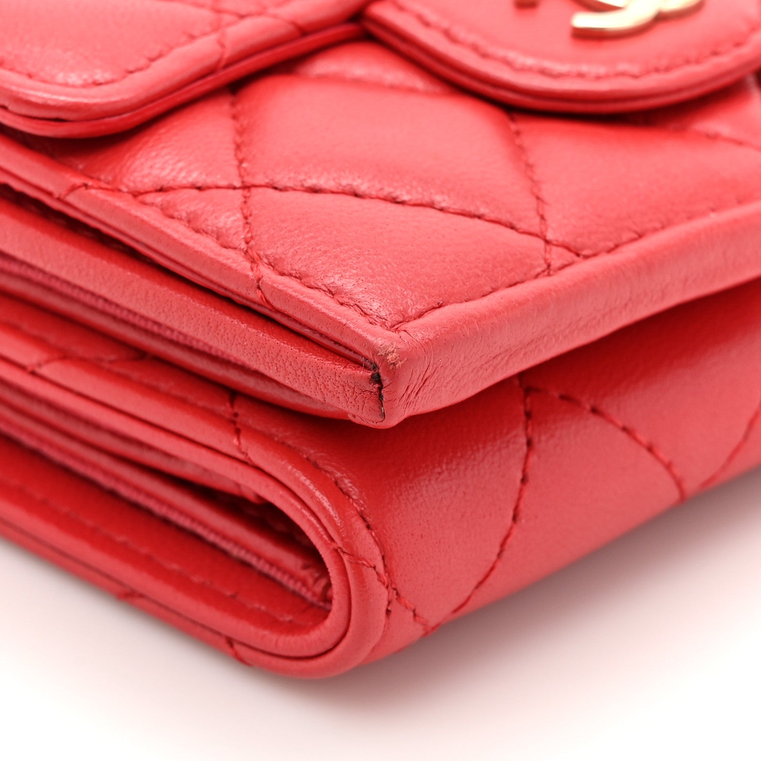 Chanel Lambskin Quilted Double Flap Wallet  Red 11 of 11