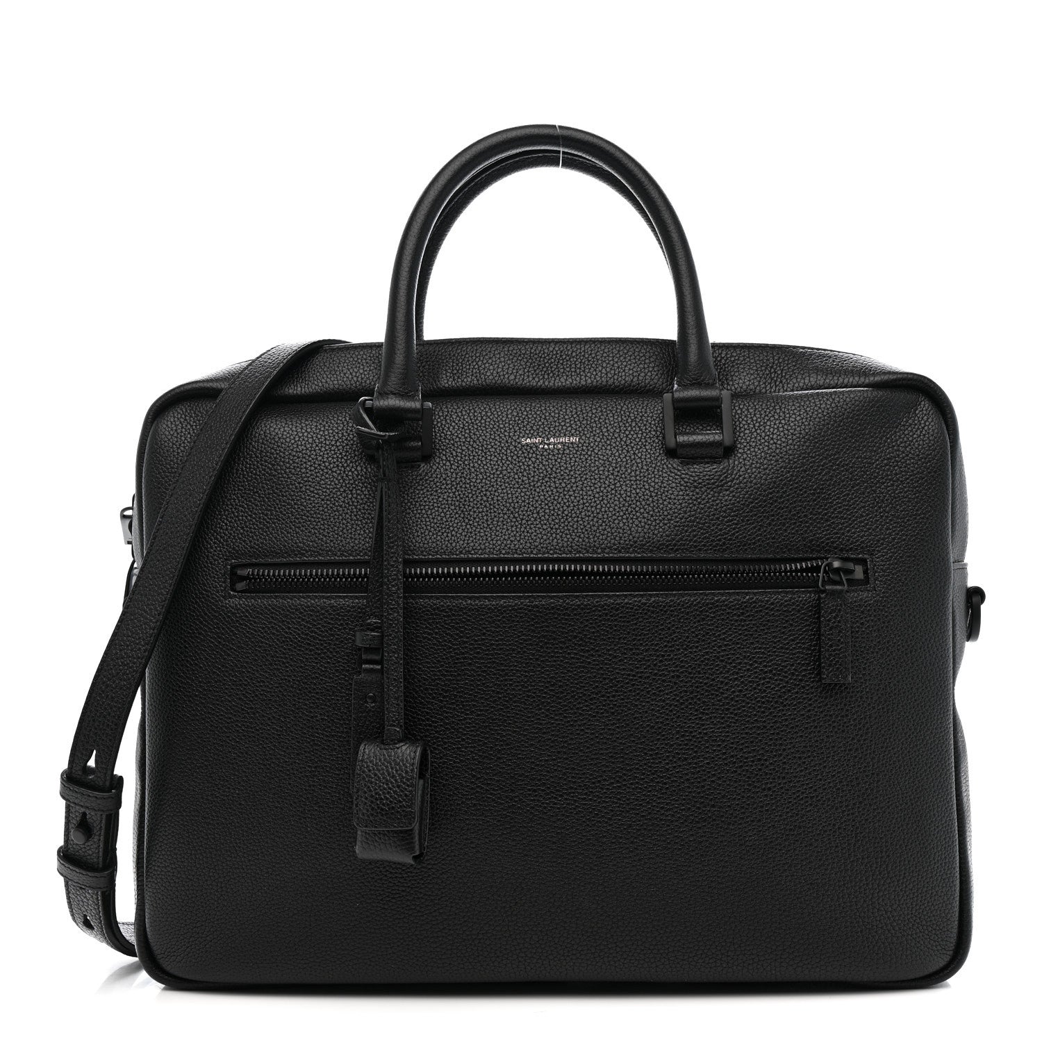 Saint Laurent Grained Calfskin Sac De Jour Briefcase Black 1792334