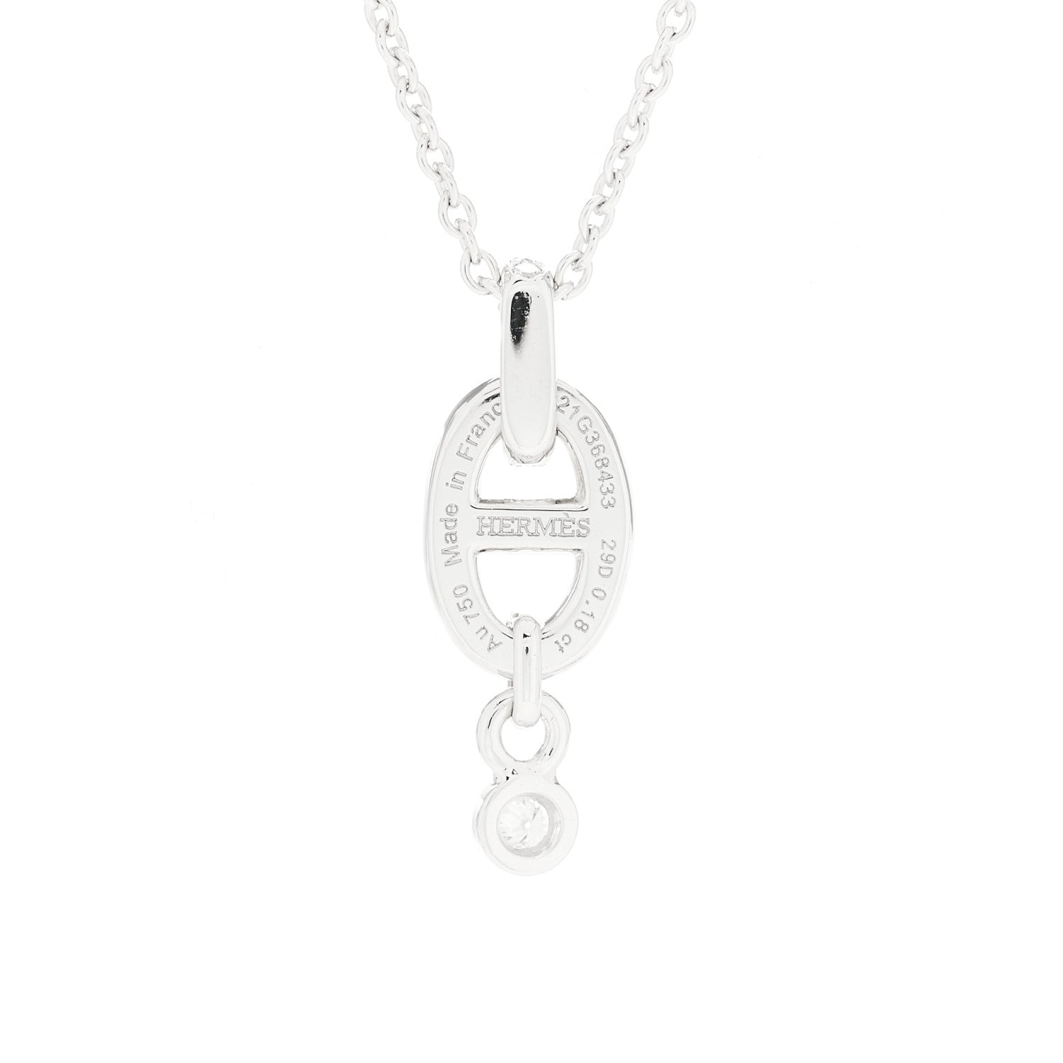 Hermes 18K White Gold Diamond PM Chaine d'Ancre Enchainee Necklace 5 of 6