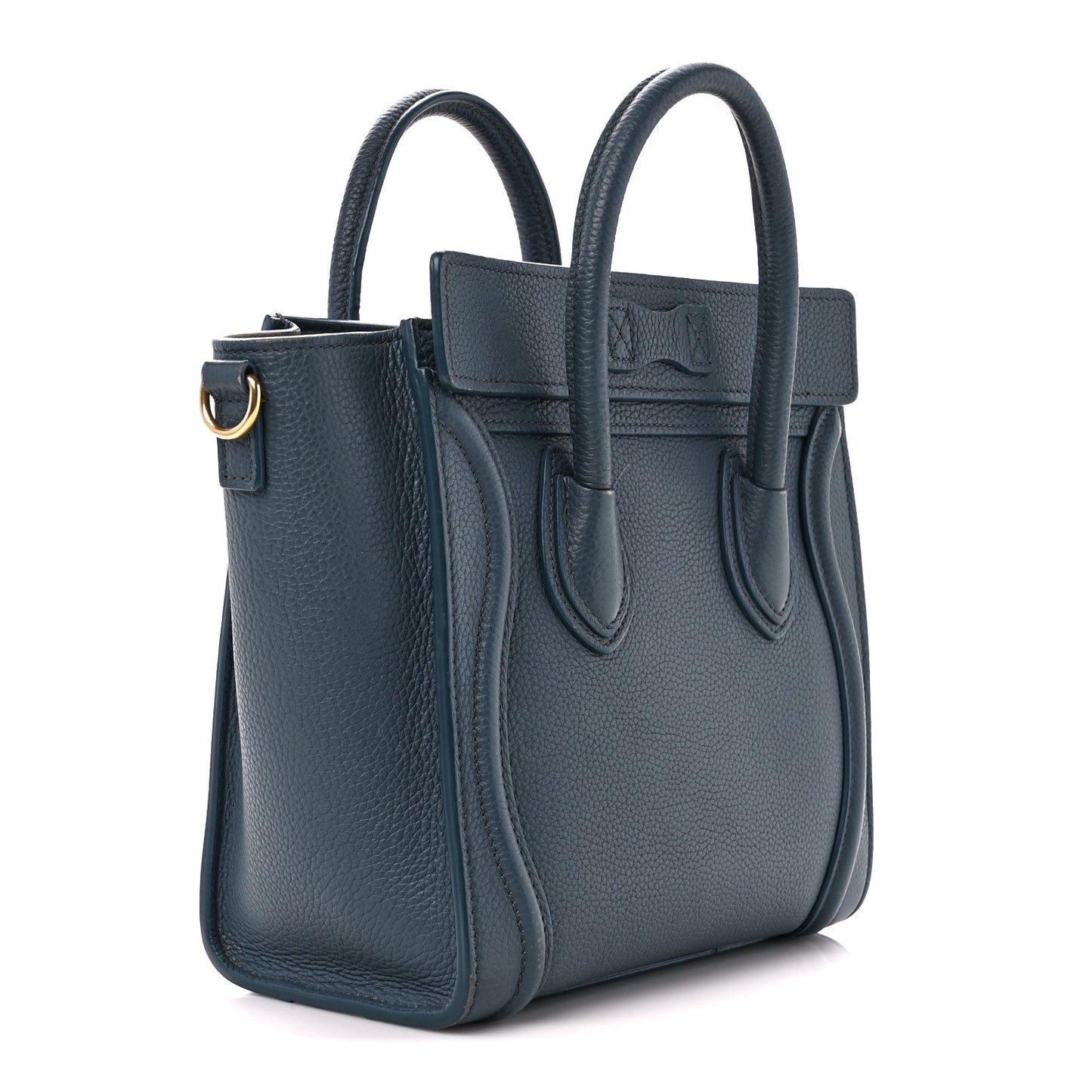 Drummed Calfskin Nano Luggage Petrol