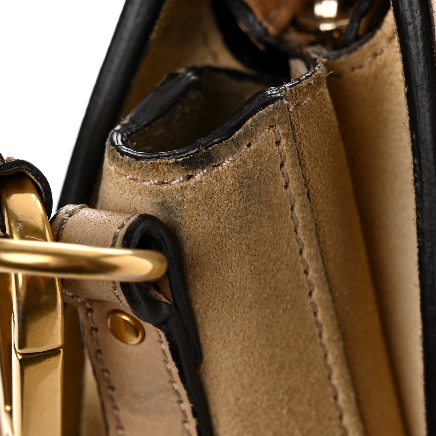 Calfskin Suede Medium Pixie Shoulder Bag Tan