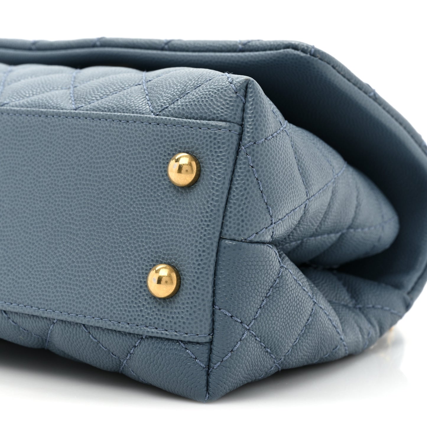 Caviar Quilted Mini Coco Handle Flap Blue