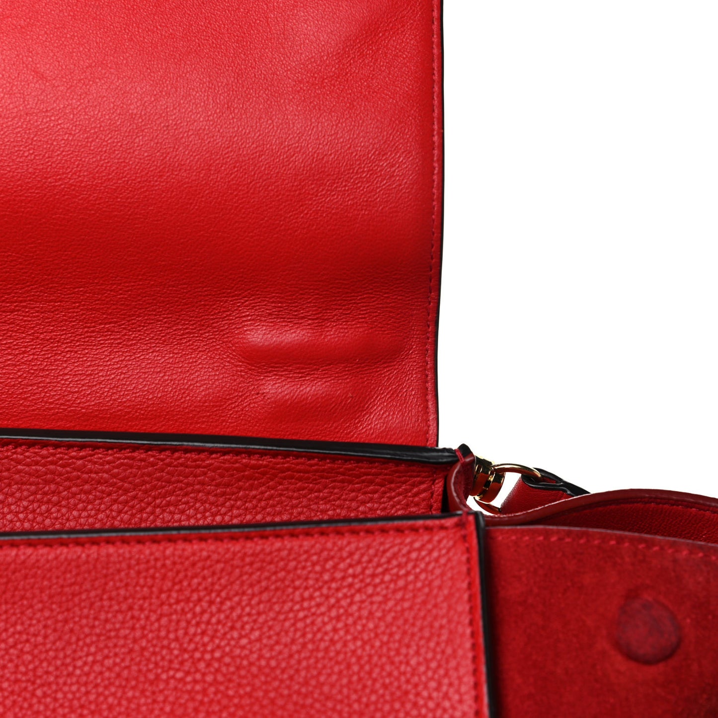 Drummed Calfskin Suede Medium Trapeze Coquelicot