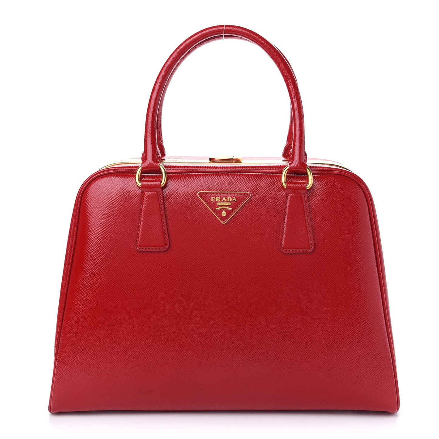 Saffiano Vernice Pyramid Bag Rosso