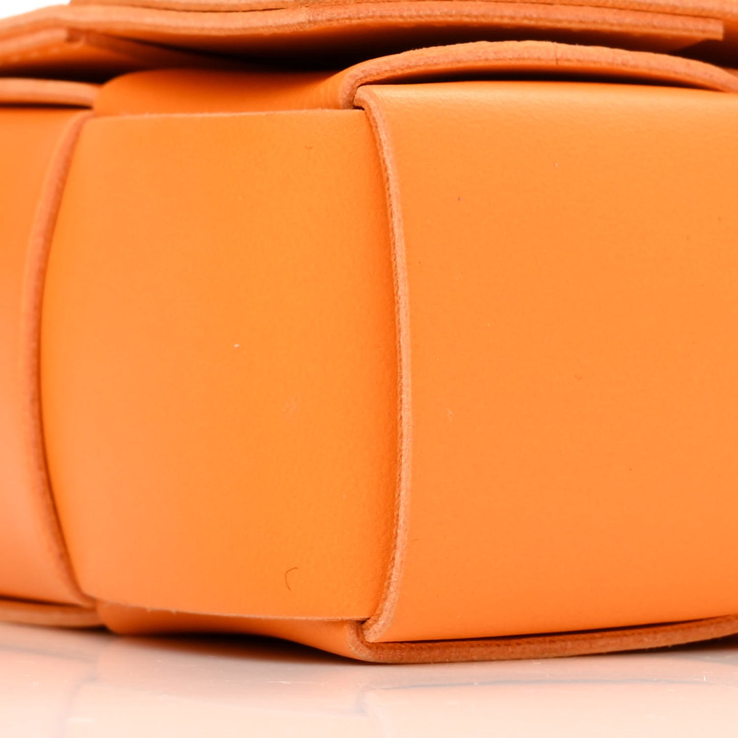 Lambskin Maxi Intrecciato Extra Mini Cassette Crossbody Bag Tangerine