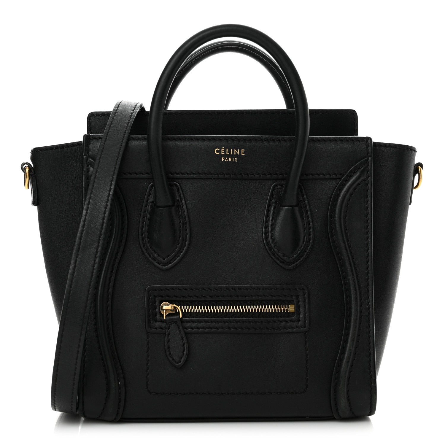Celine Smooth Calfskin Nano Luggage Black 1 of 14