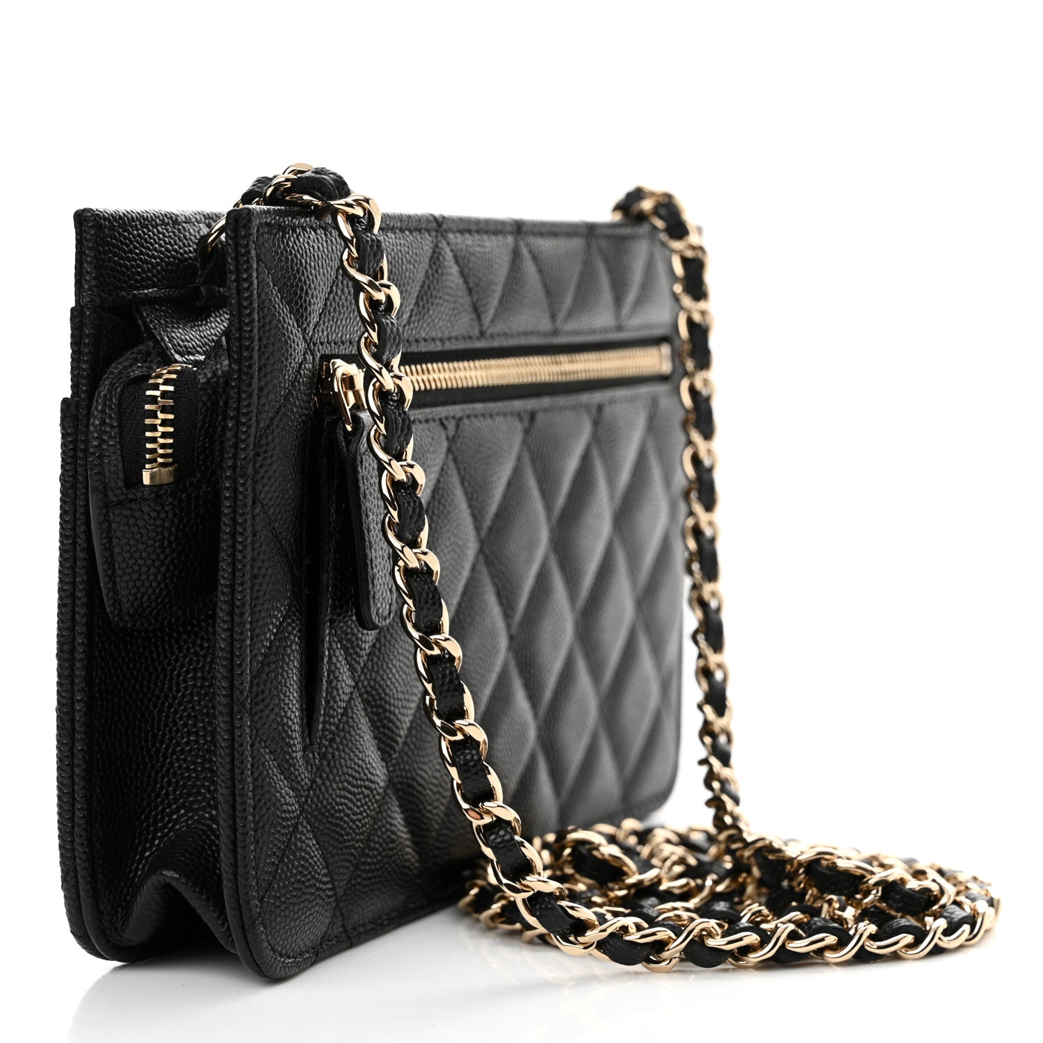 Chanel Caviar Quilted In & Out Chain Wallet Black 3 of 12