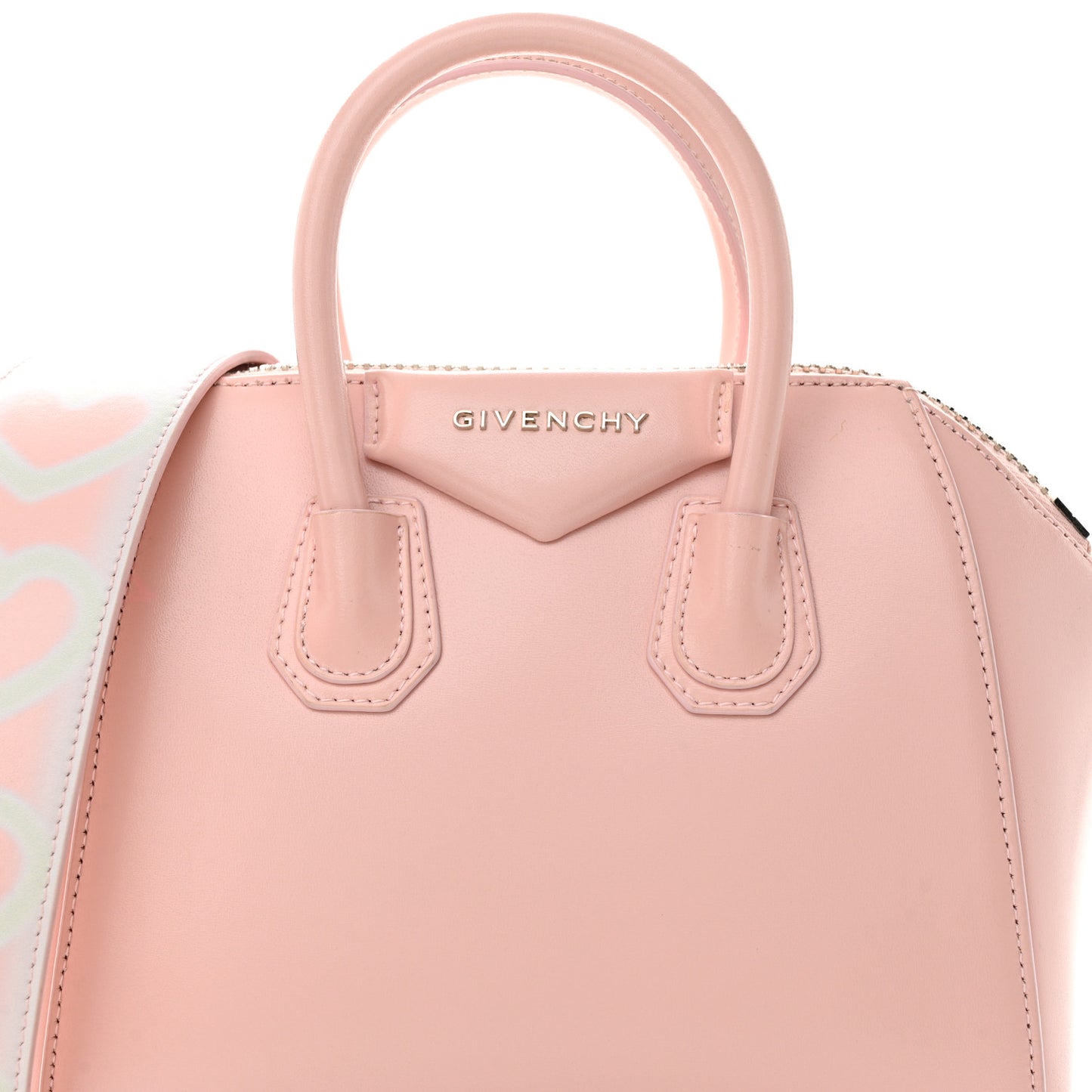 Box Calfskin Mini Heart Antigona Top Handle Bag Blush Pink