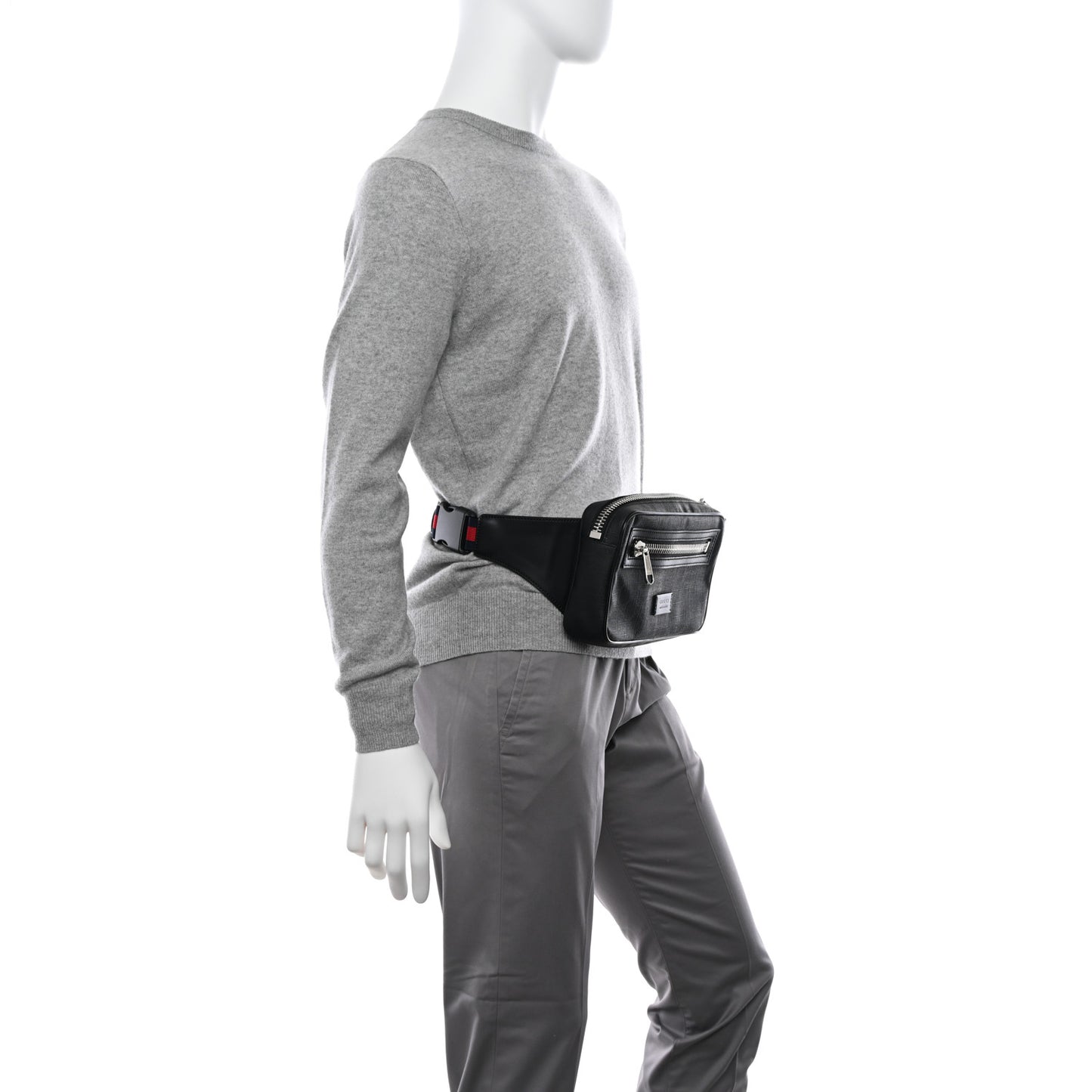 Soft GG Supreme Monogram Web Belt Bag Black Grey