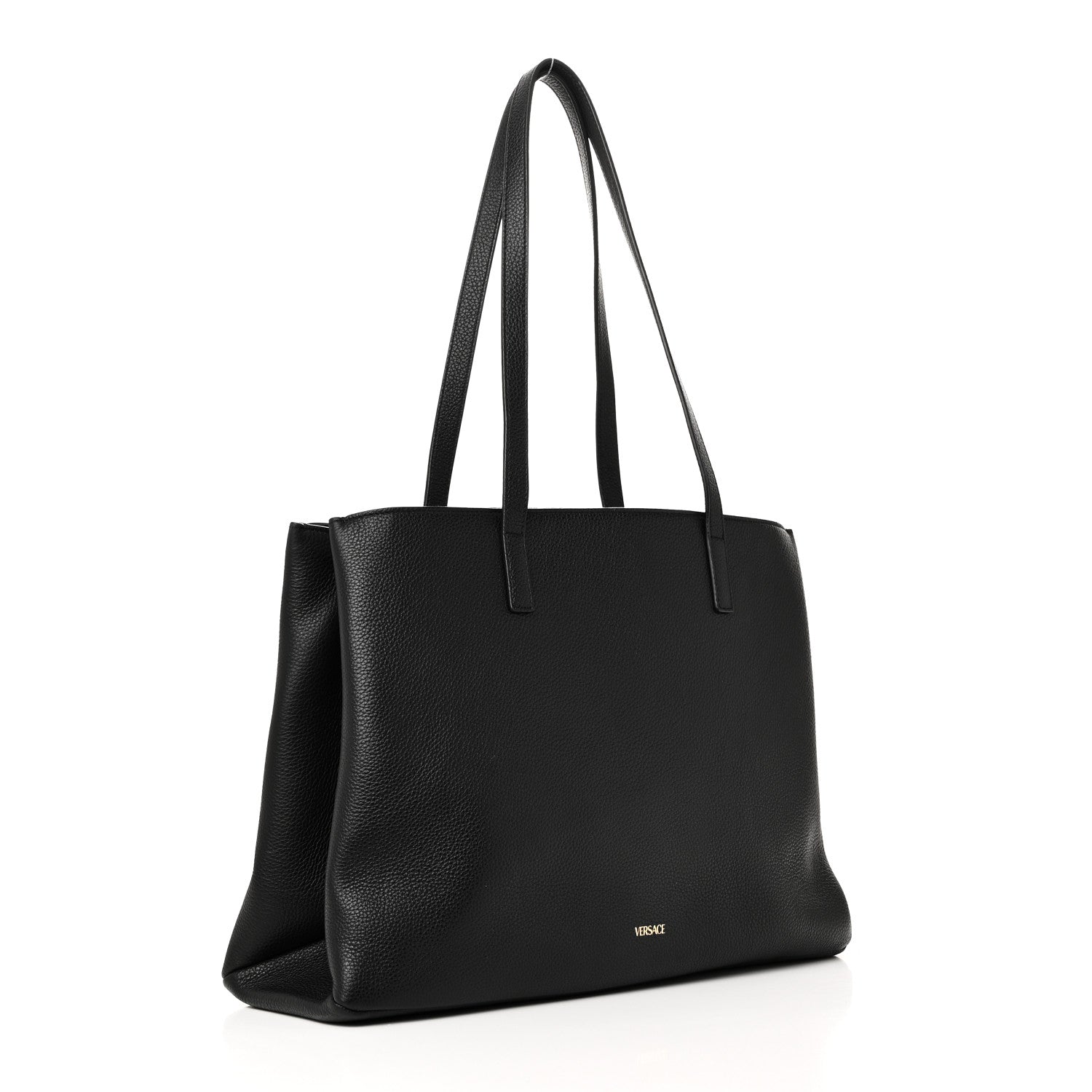 Versace Grained Calfskin Virtus V Tote Black 3 of 9