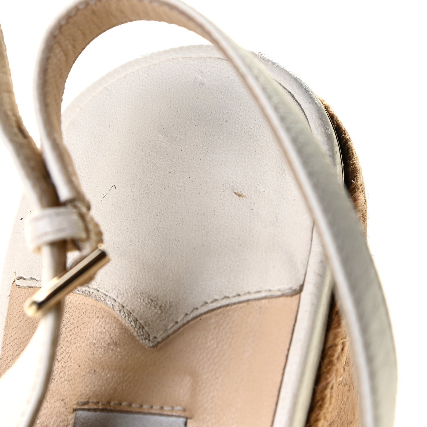 Nappa Cork Braided Amely 105 Wedge Sandals 40 Chalk