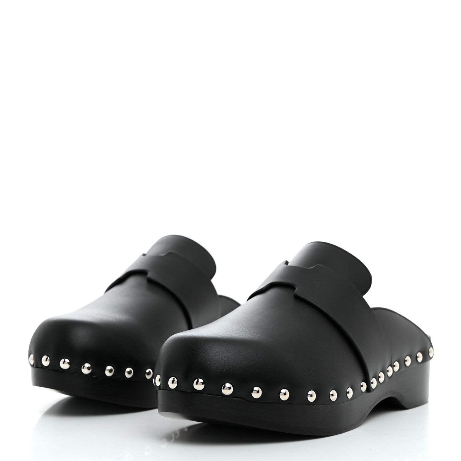 Hermes Calfskin Calya Mules 35 Black 3 of 8
