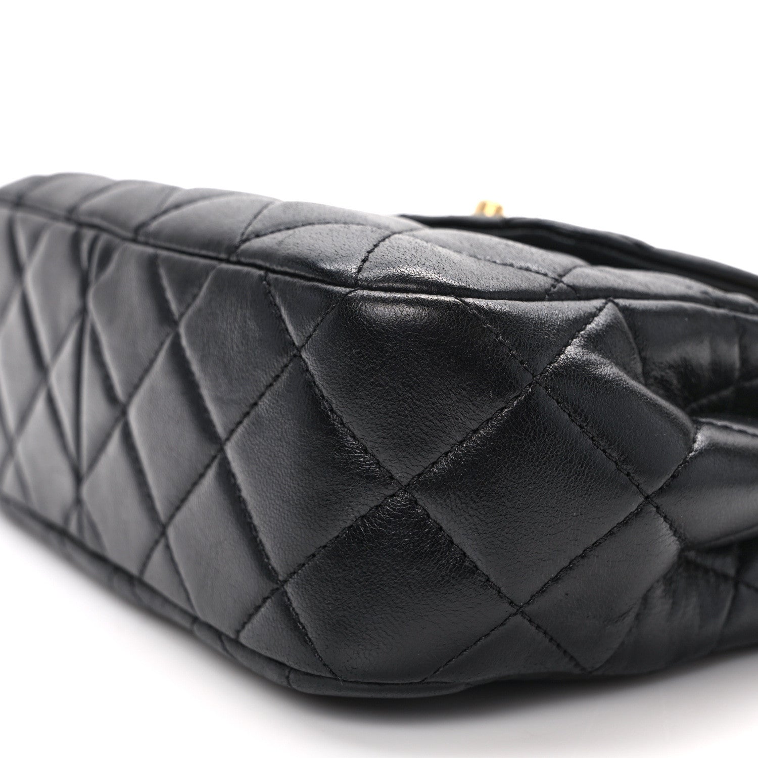 Chanel Lambskin Quilted Braided CC Accordion Flap Bag Black 10 of 11