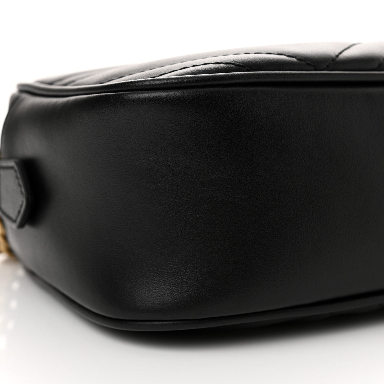 Gucci Calfskin Matelasse Small GG Marmont Chain Shoulder Bag Black 9 of 13