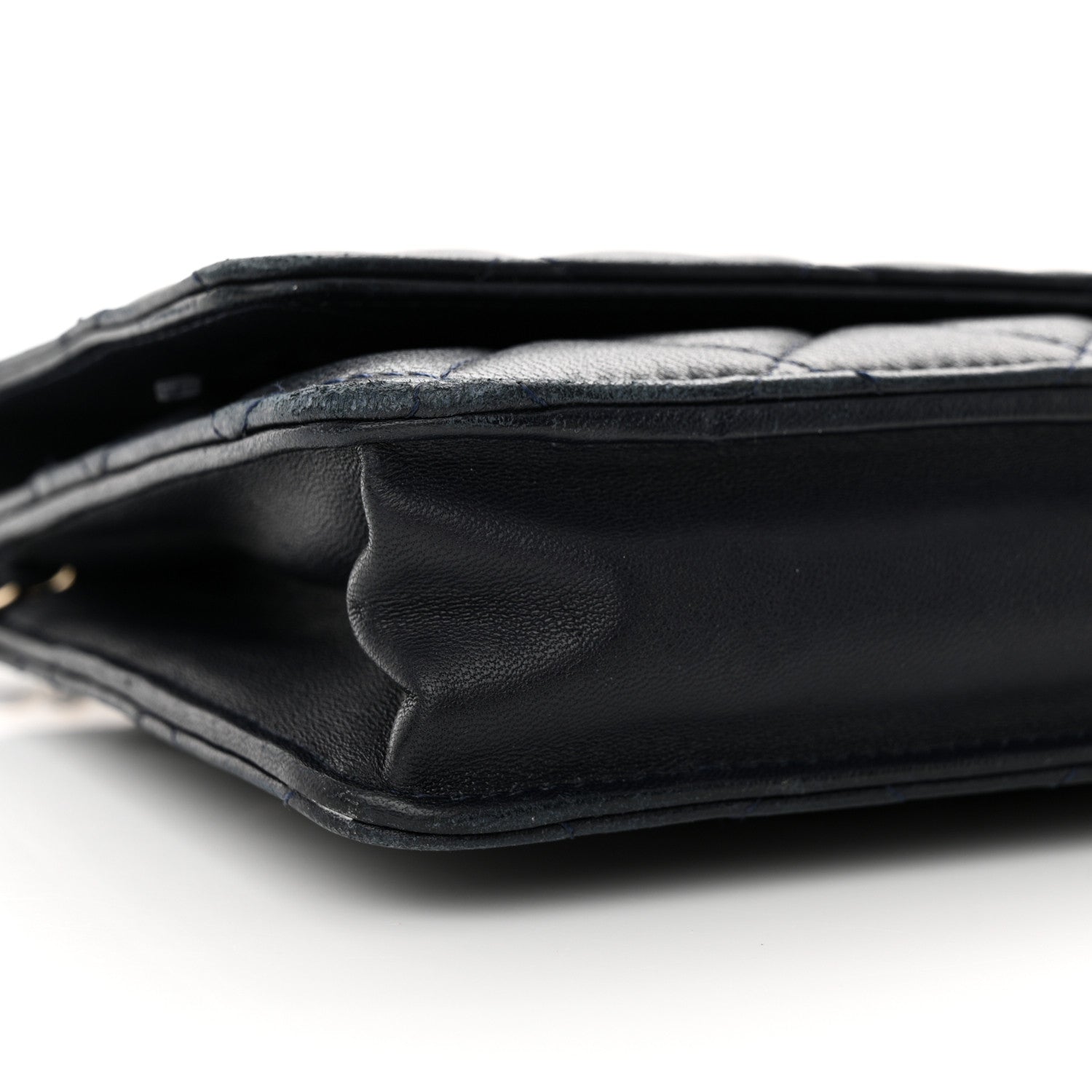 Chanel Lambskin Quilted Wallet On Chain WOC Navy Blue 11 of 18