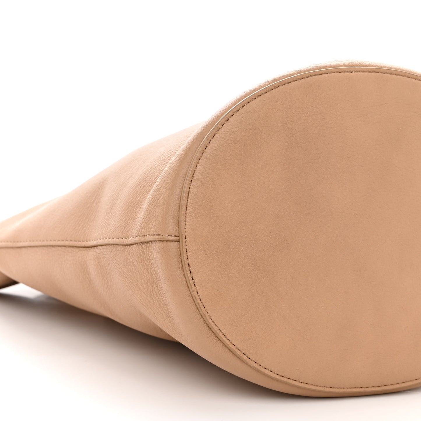 Pebbled Calfskin Zip Bucket Bag Aglio