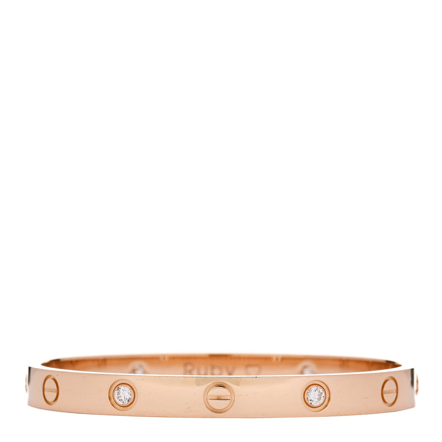 18K Pink Gold 4 Diamond LOVE Bracelet 16