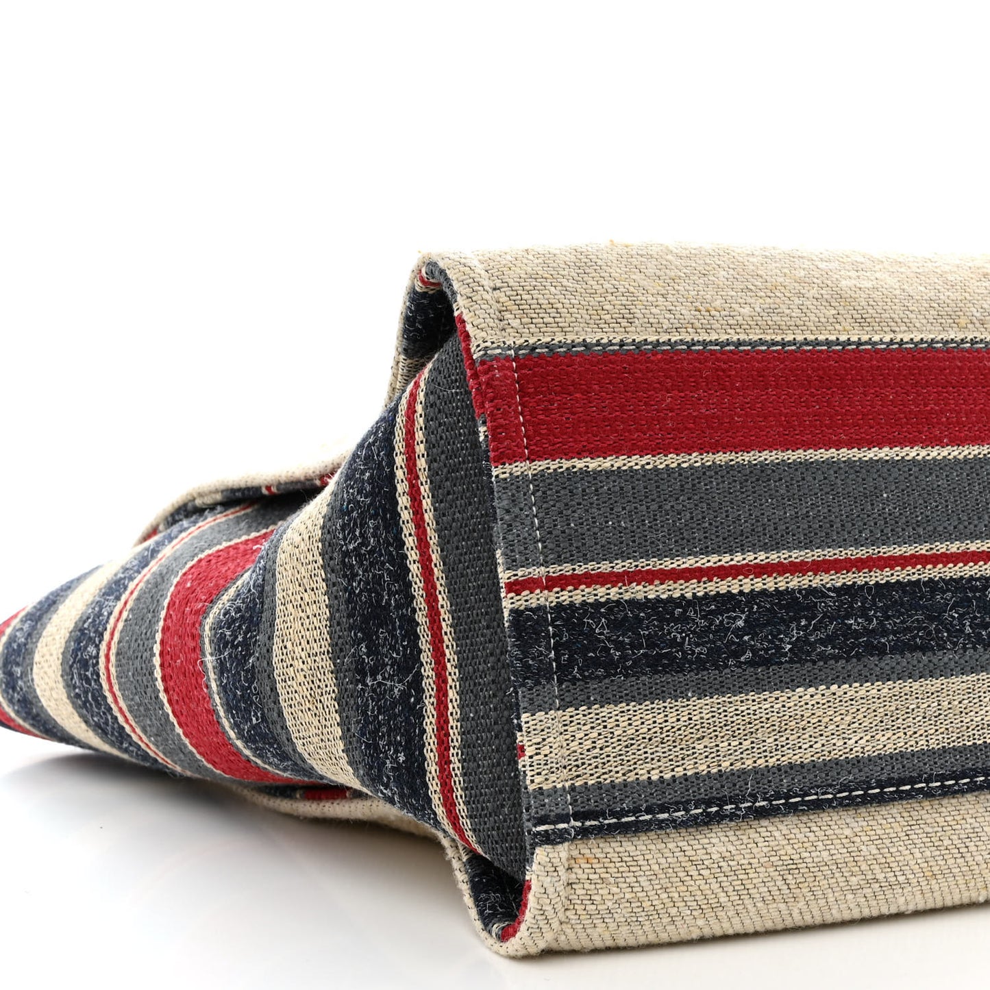 Striped Canvas Medium Deauville Tote Beige