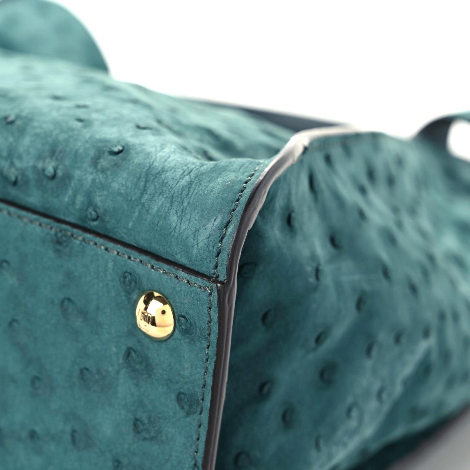 Fendi Ostrich Shiny Nappa Large Peekaboo X-Lite Green 6 of 16