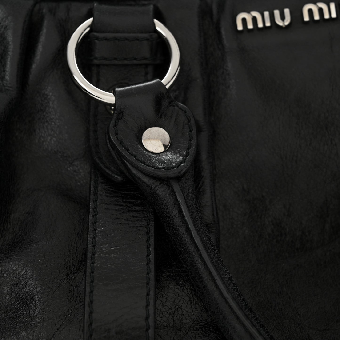 Vitello Lux Gathered Tote Black
