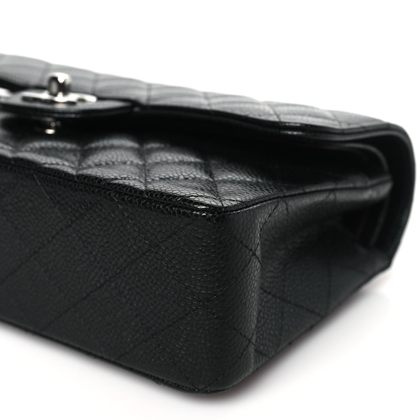 Caviar Quilted Small Double Flap Black