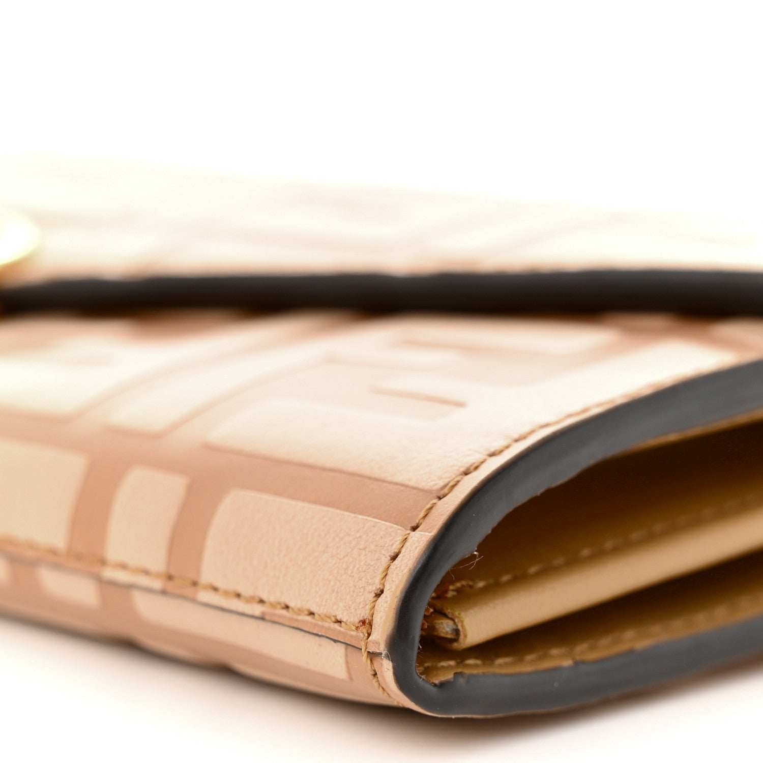 Fendi Vitello Termolagoon F is Fendi FF 1974 Embossed Continental Envelope Wallet On Chain Miele Scuro 11 of 12