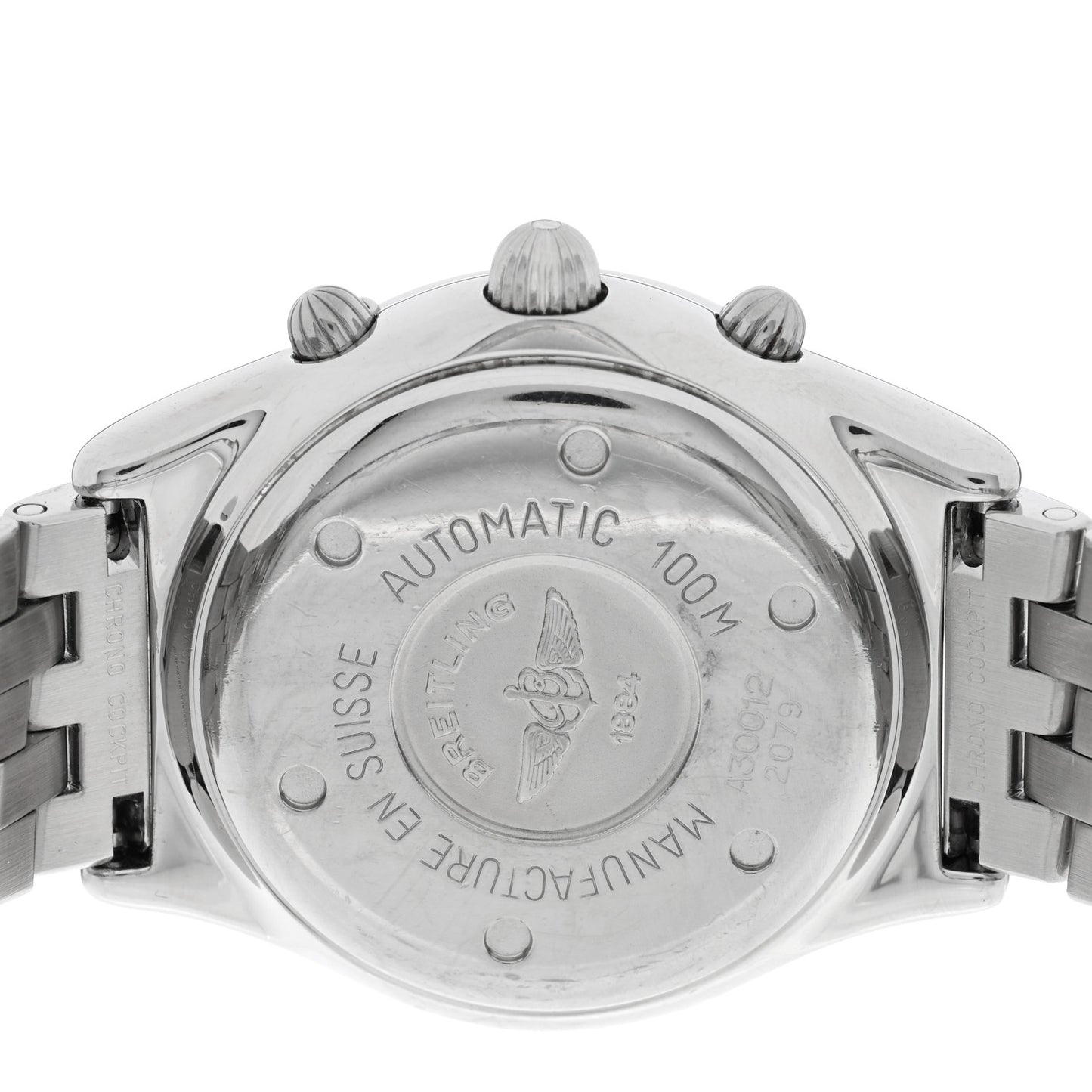 Stainless Steel 37mm Chrono Cockpit Automatic Watch White A30012