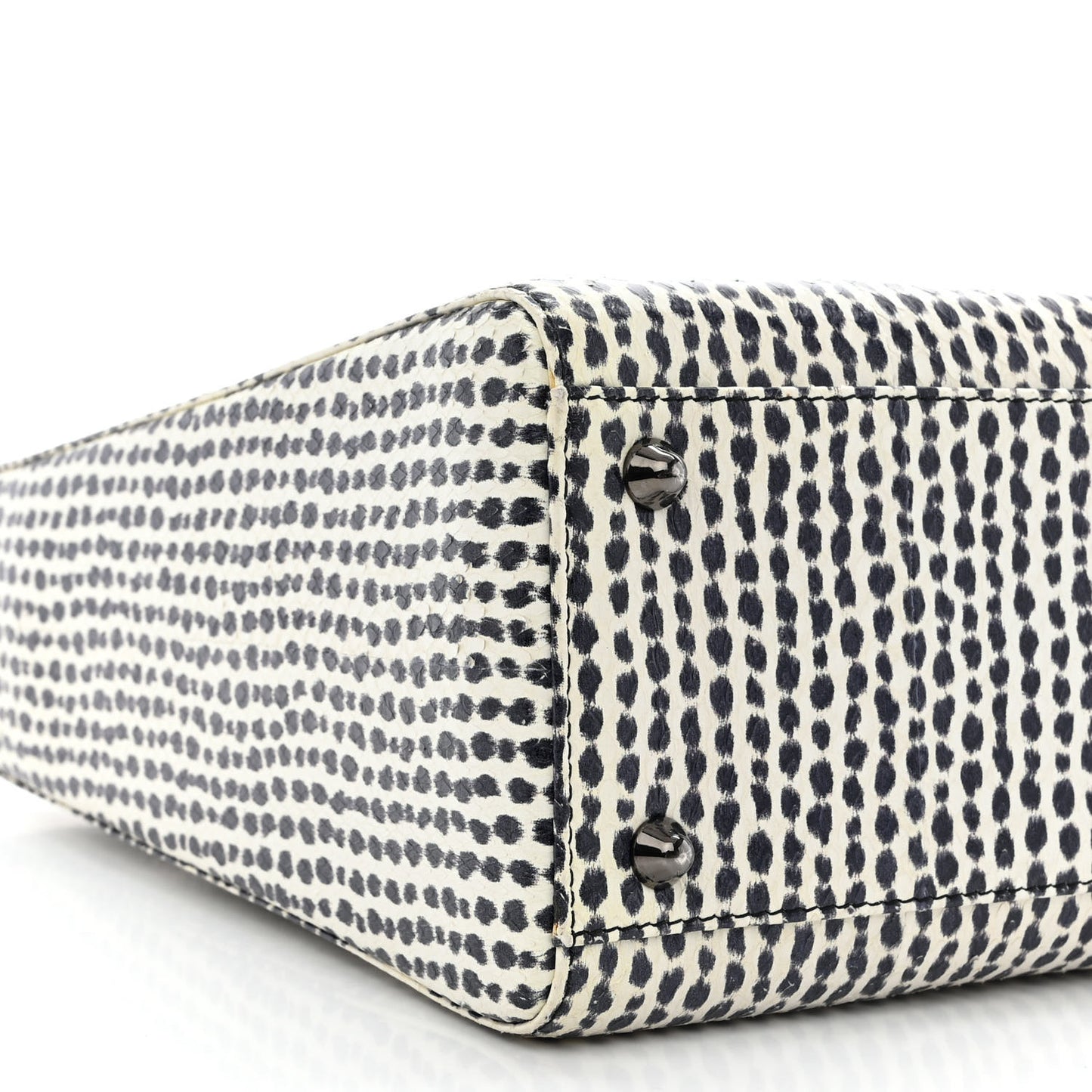 Snakeskin Large Lady Dior Black White