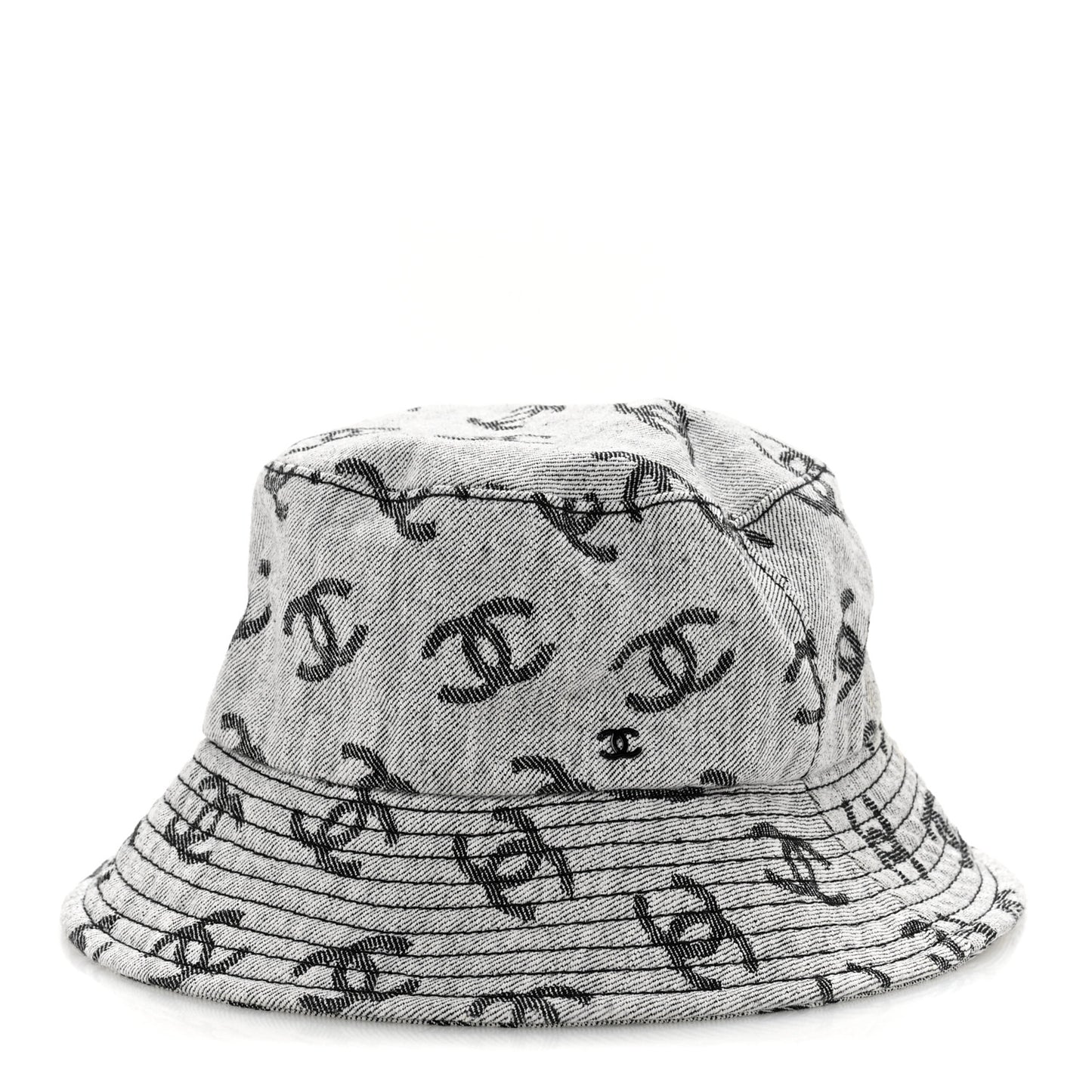 Denim CC Bucket Hat M White Black