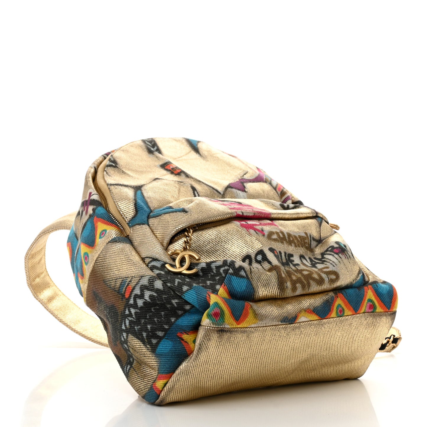 Graffiti Printed Canvas Street Spirit Backpack Multicolor