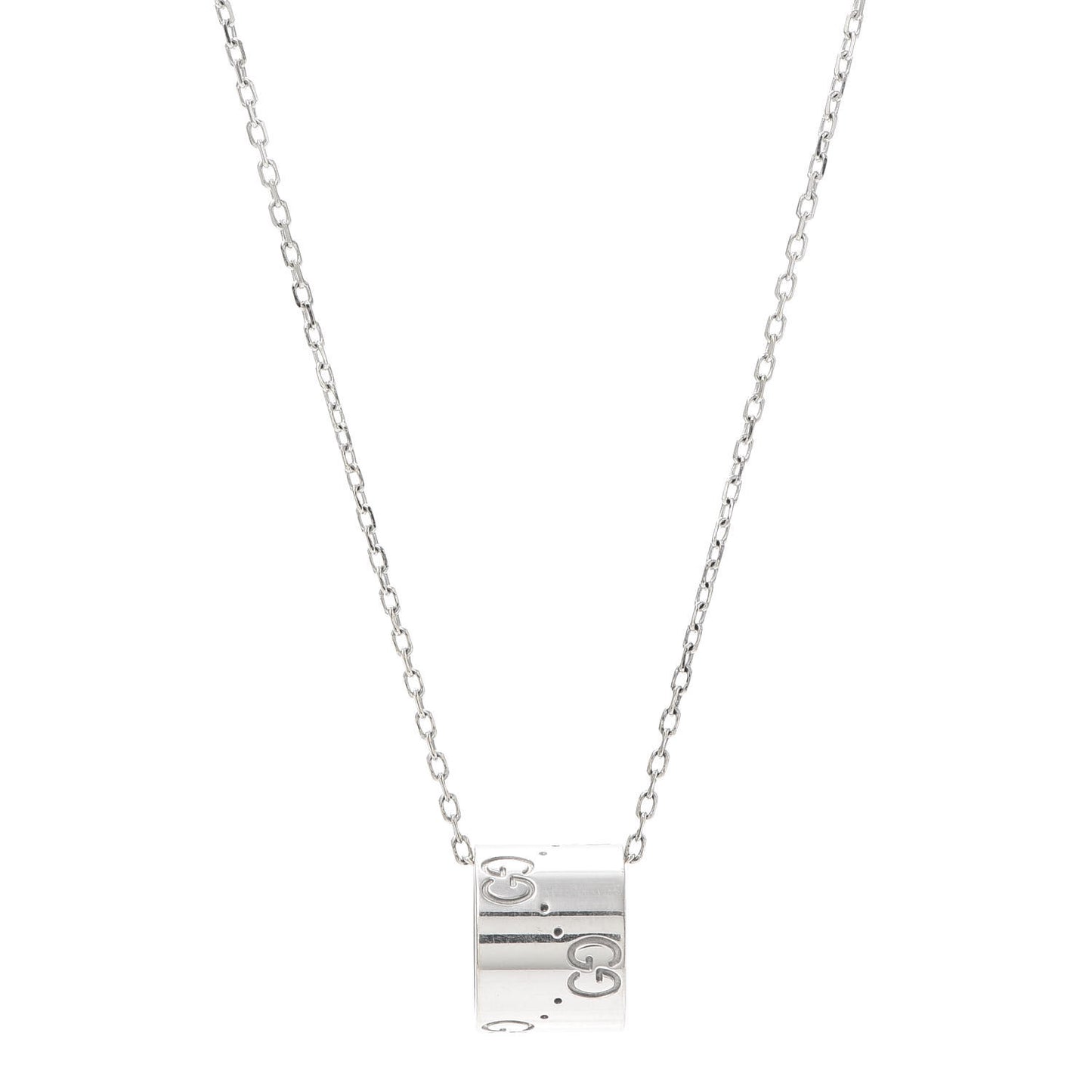 18K White Gold Icon Twirl Pendant Necklace
