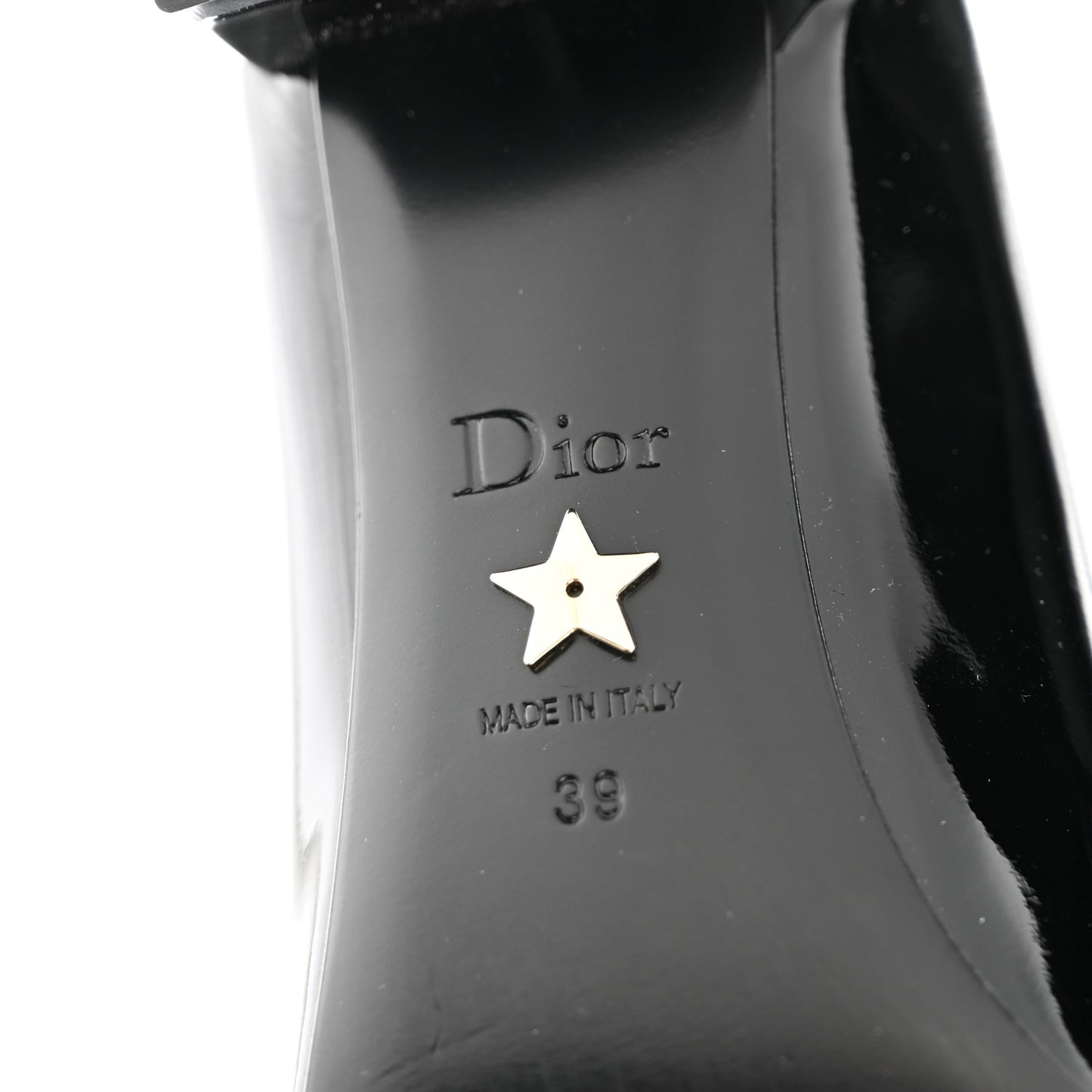 Patent Calfskin Baby-D Ankle Ballet Flats 39 Black