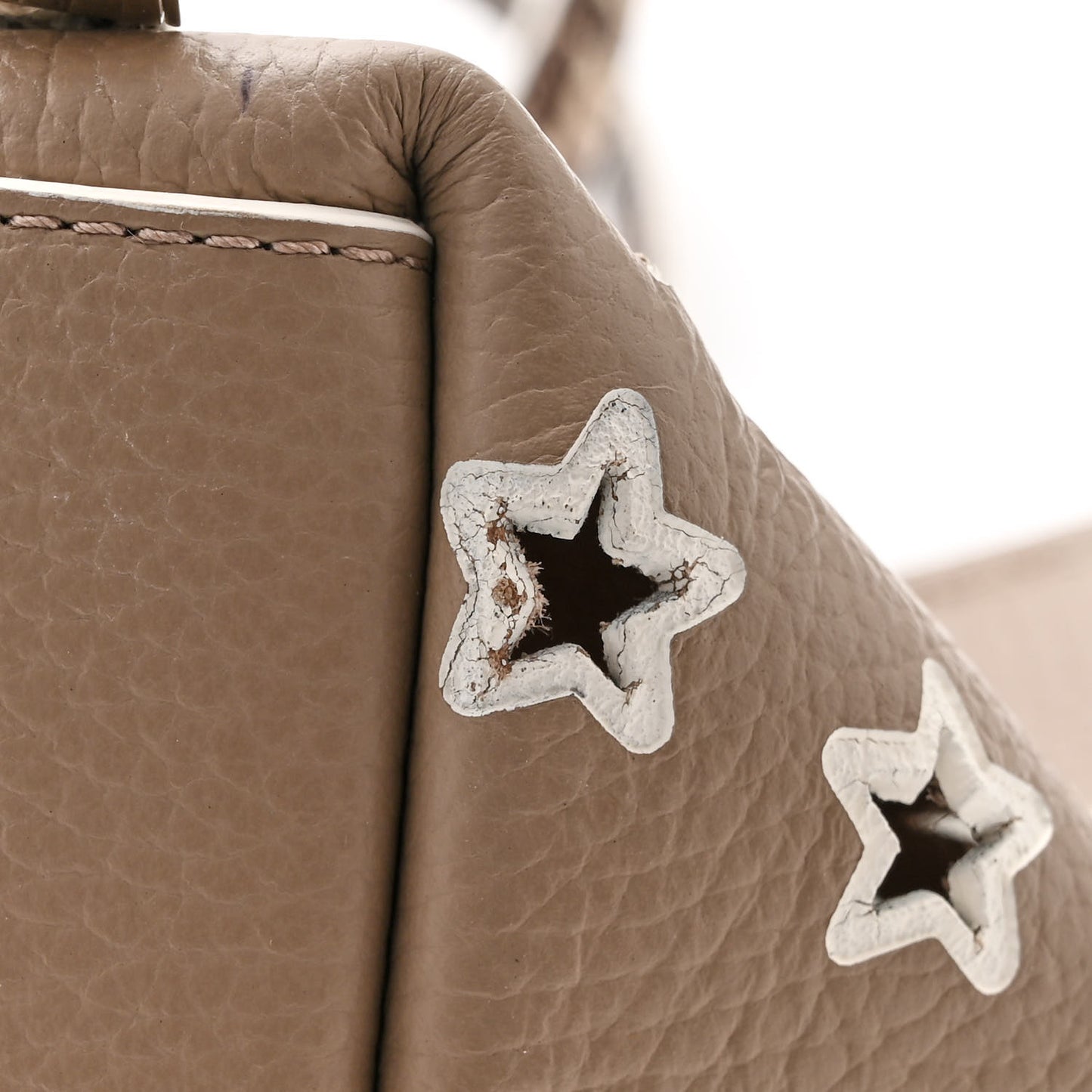 Nappa Perforated Star Sofia Shoulder Bag White