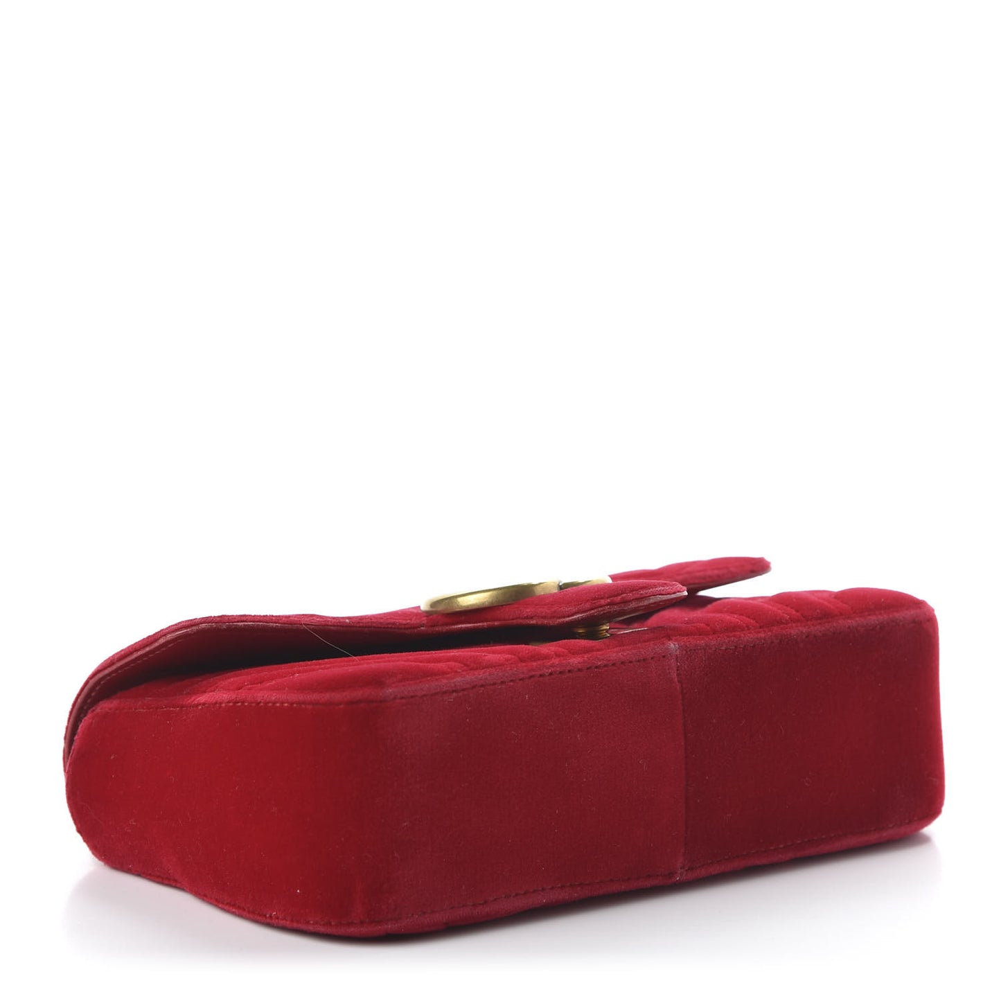Velvet Matelasse Mini GG Marmont Shoulder Bag Hibiscus Red