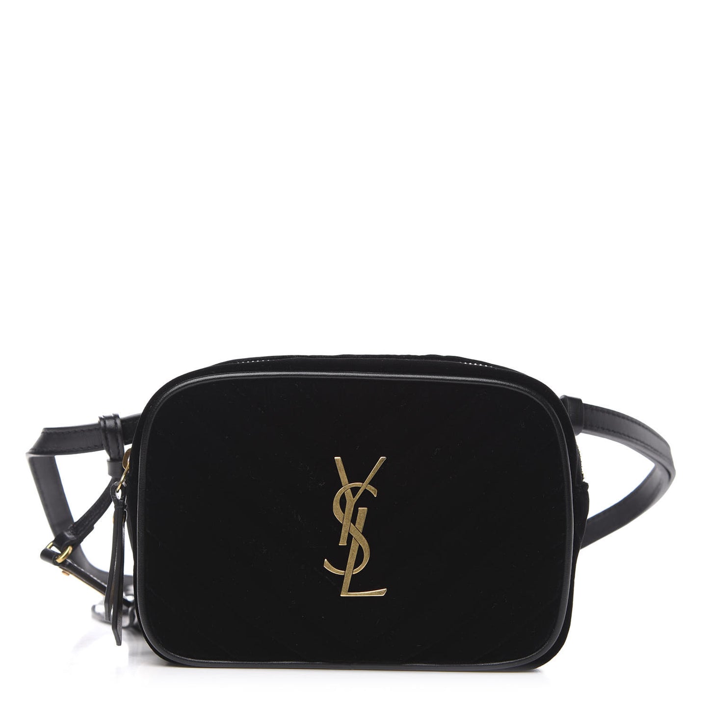 Velour Matelasse Monogram Lou Belt Bag Black