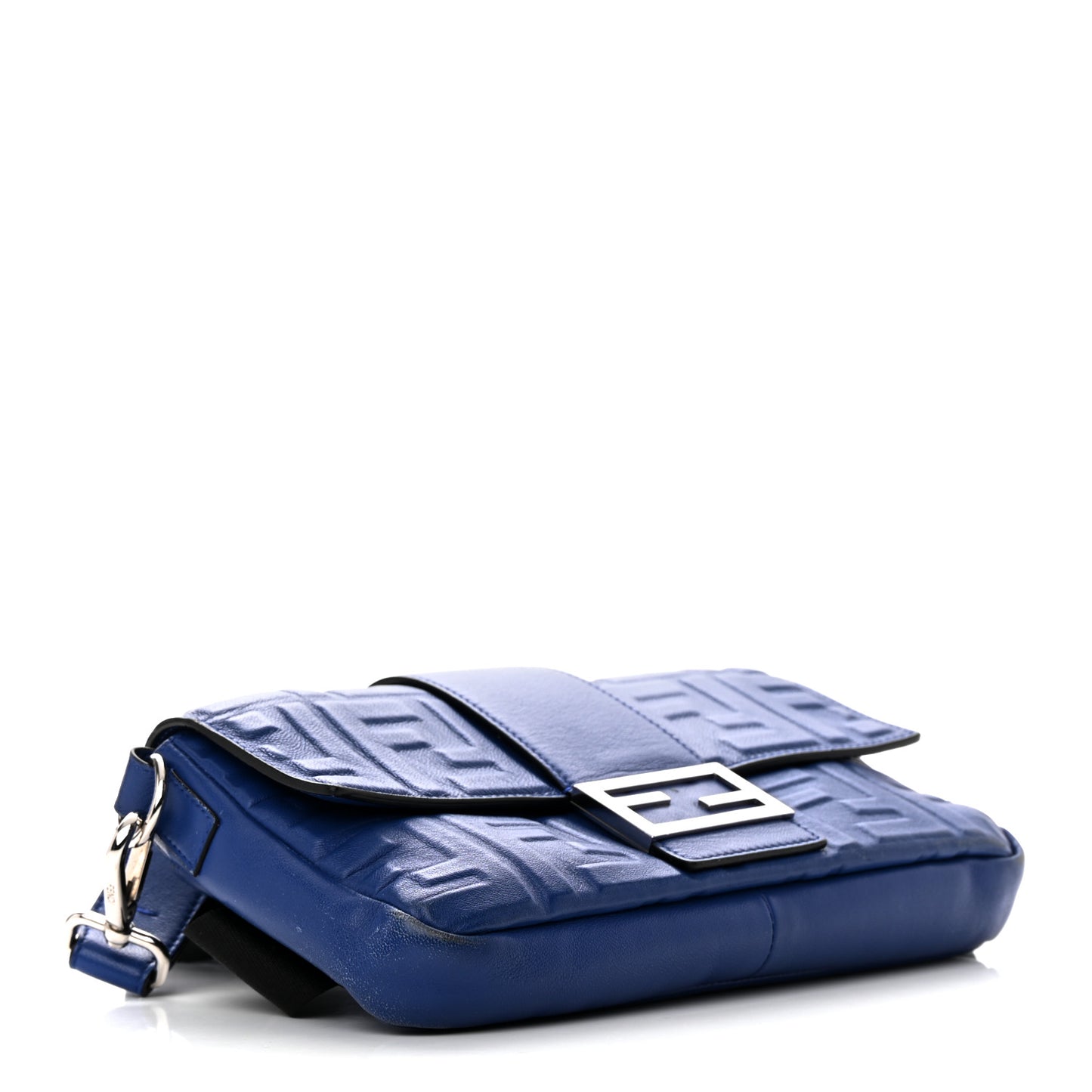 Nappa FF 1974 Embossed Belt Baguette Bag Blue Neon
