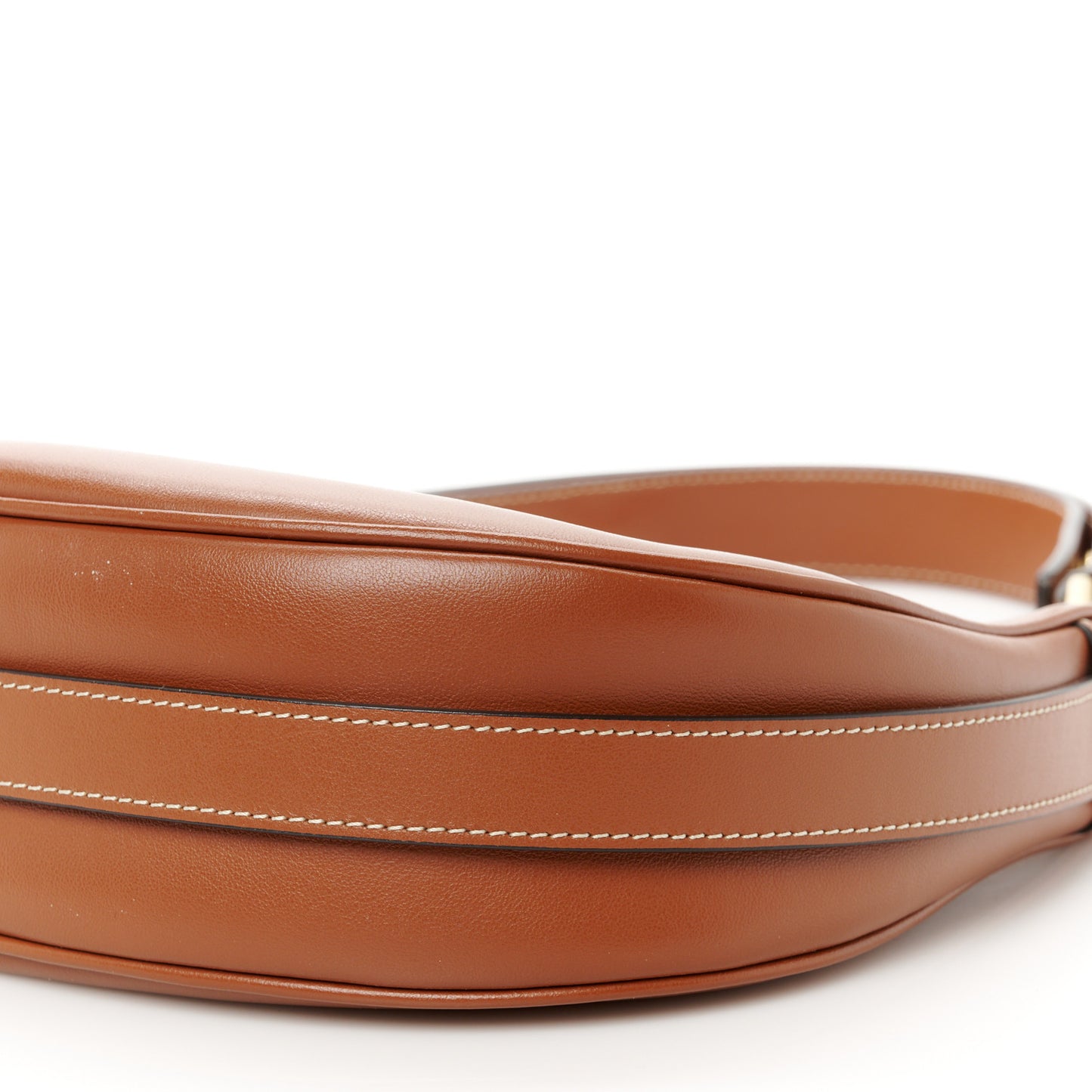 Smooth Calfskin Medium Strap Ava Shoulder Bag Tan