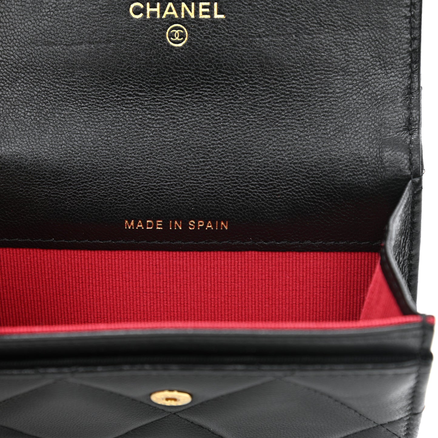 Lambskin Quilted Chanel 19 Flap Card Holder Black