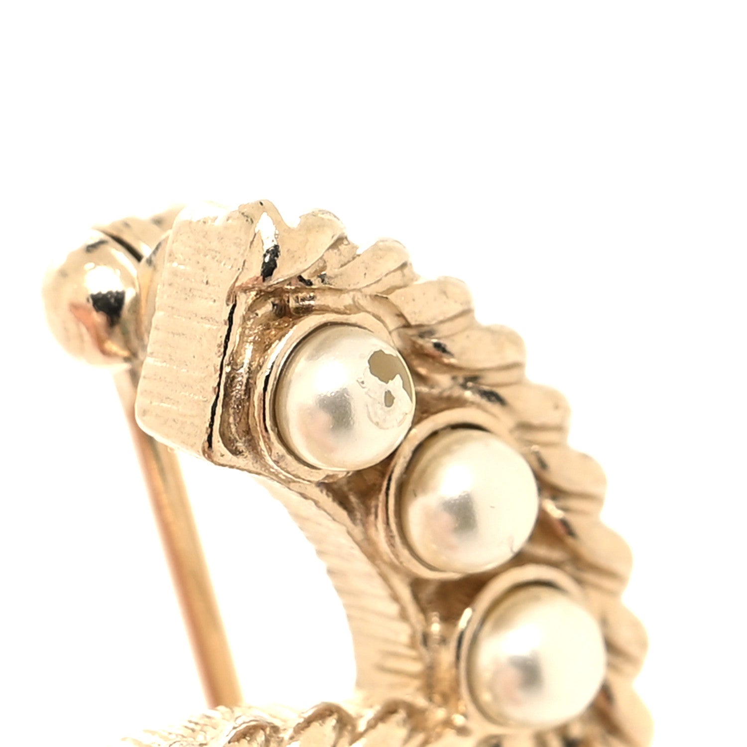 Chanel Pearl Crystal April In Paris CC Brooch Gold 5 of 6
