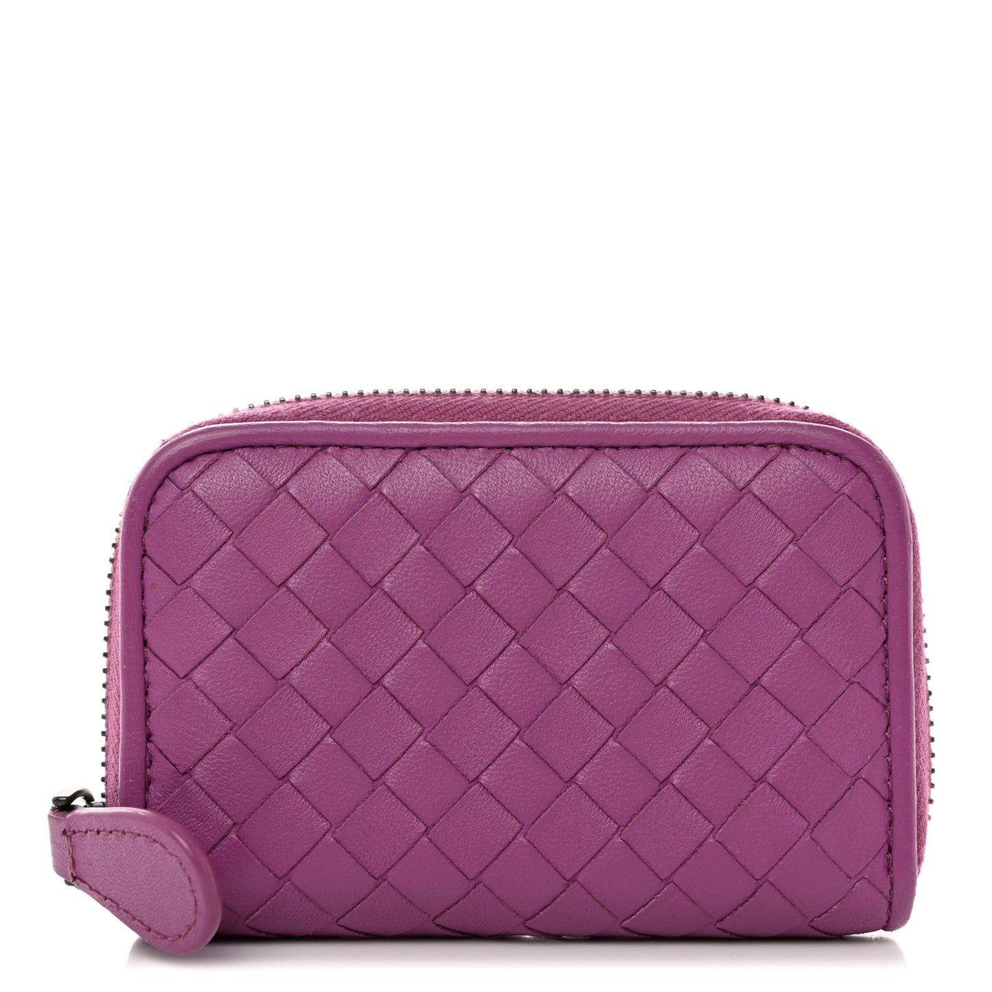Nappa Intrecciato Zip Around Coin Purse Peony