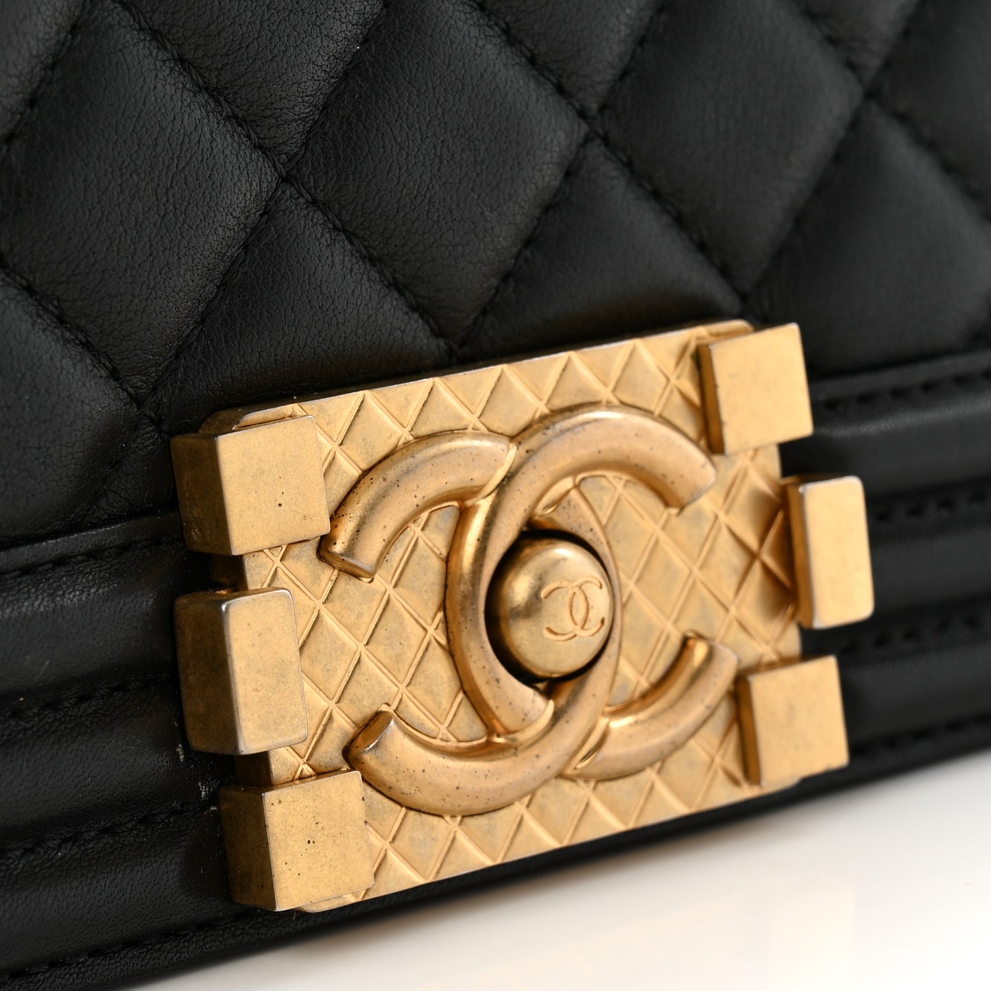 Calfskin Medium Boy Logo Top Handle Flap Black